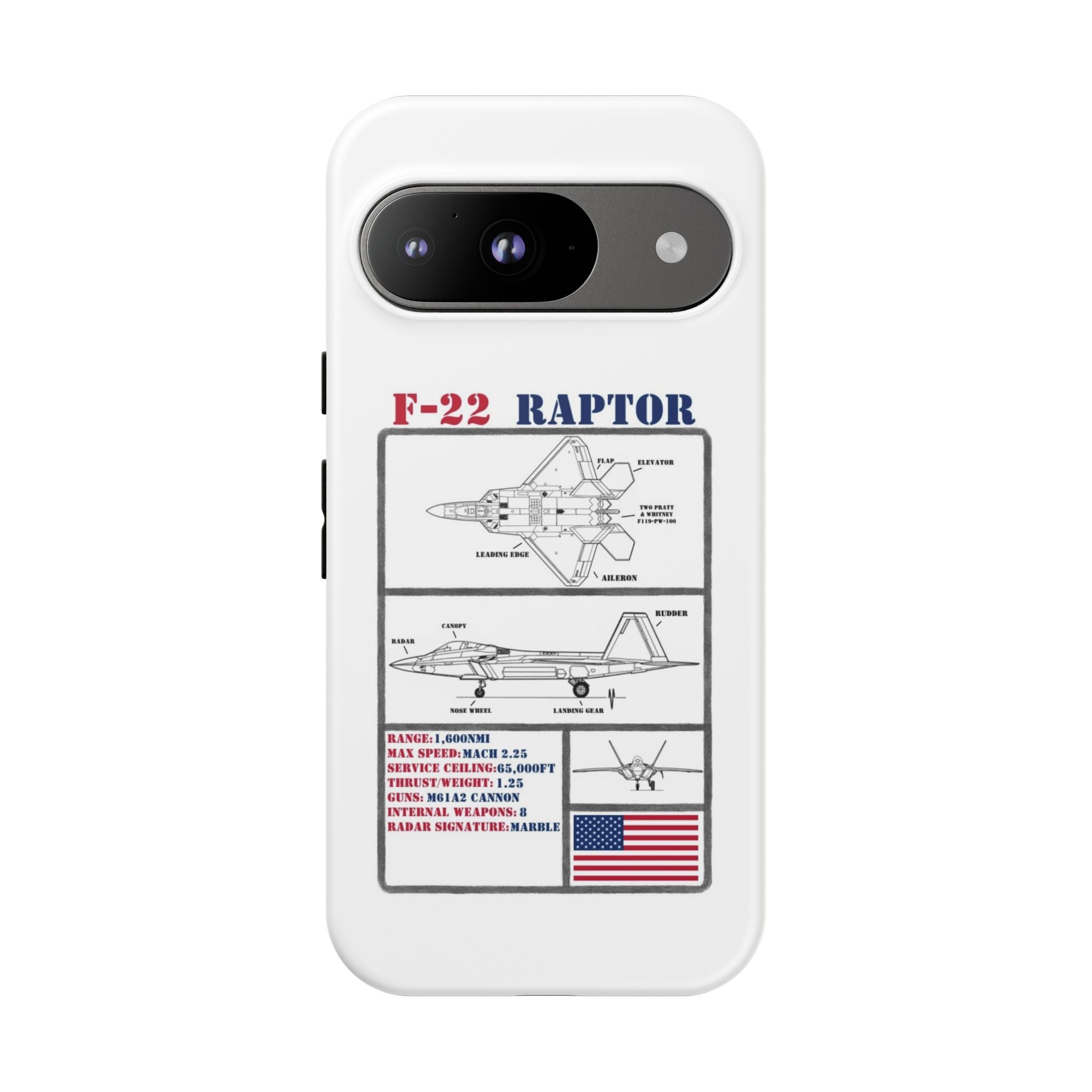 F-22 Raptor Schematic edition phone case (USAF Colour-Way)