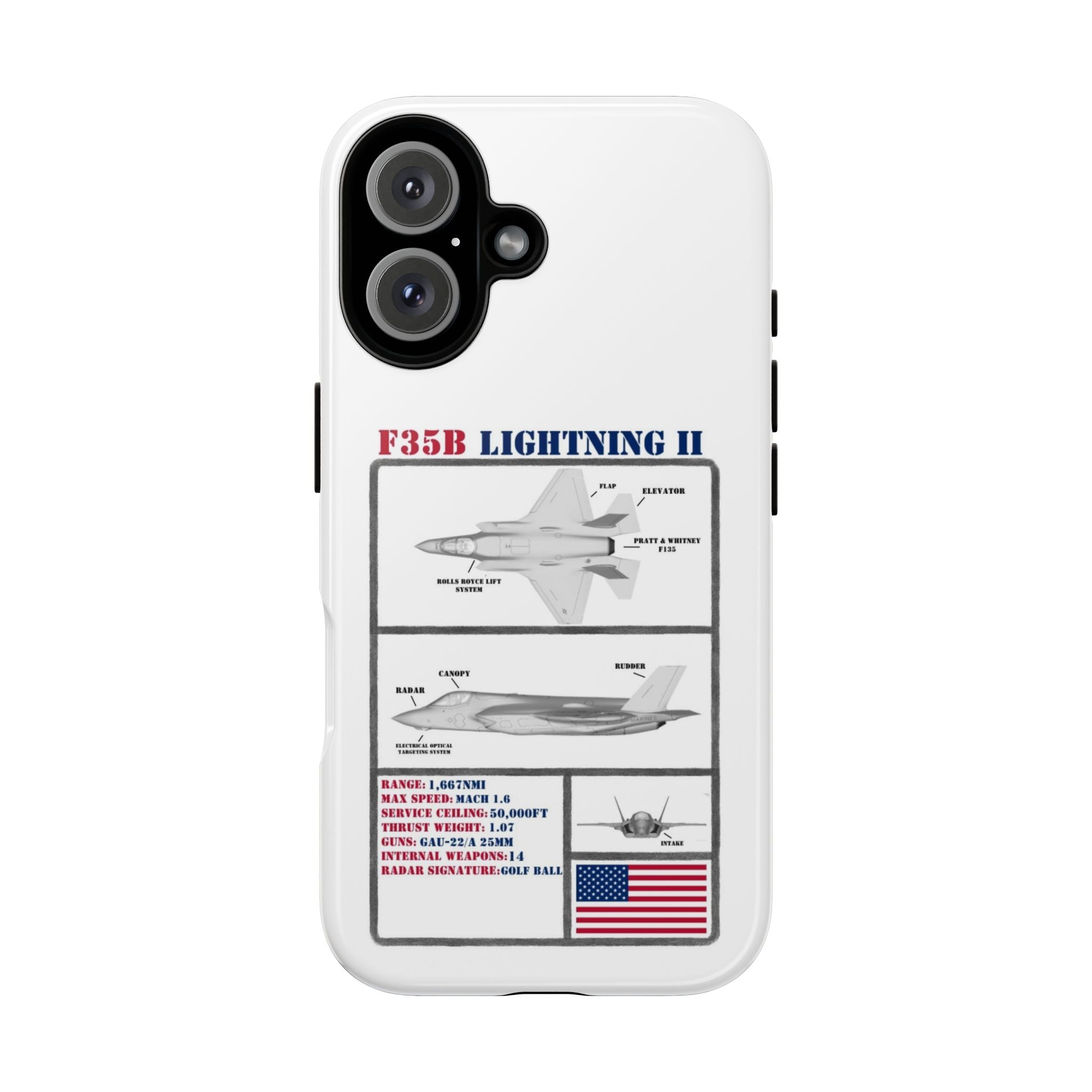 F-35 Lightning II Schematic edition phone case (USAF Colour-Way)
