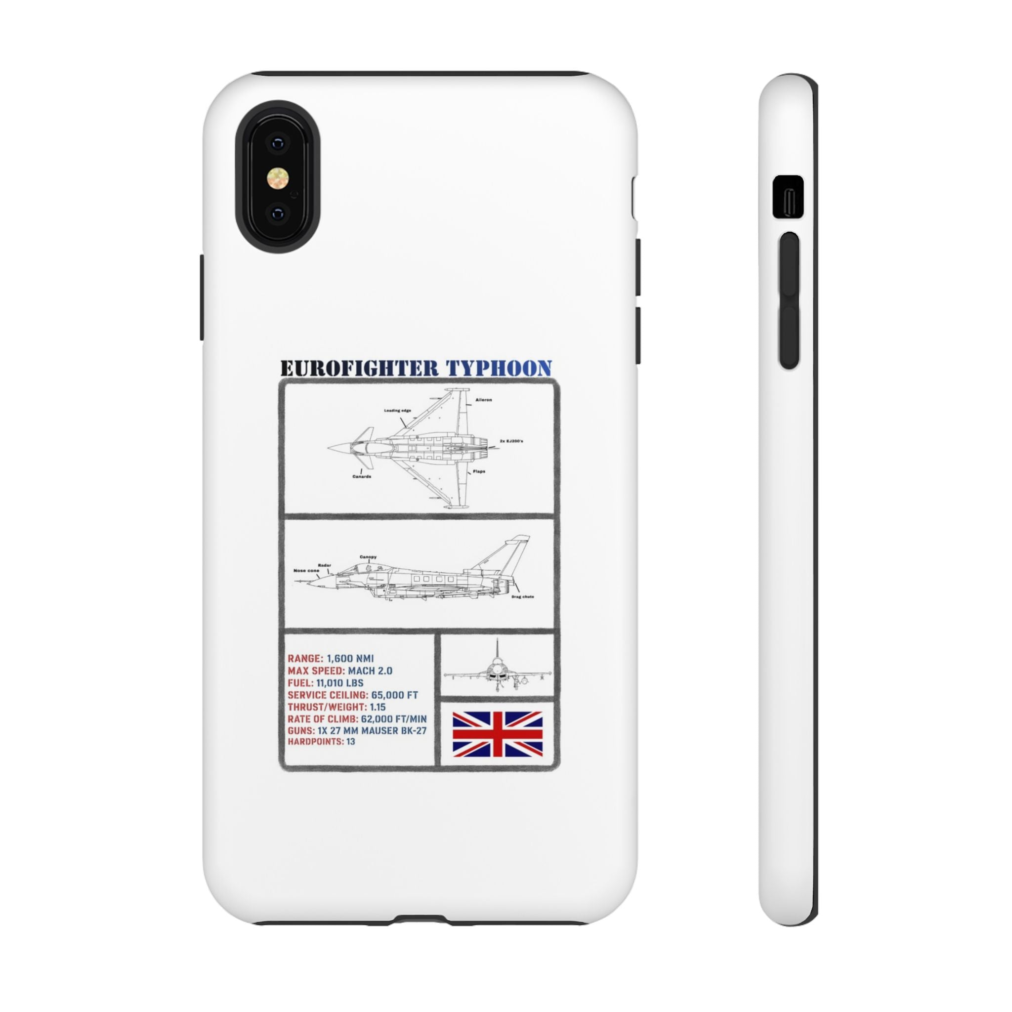Eurofighter typhoon Schematic edition phone case (RAF Colour-Way)
