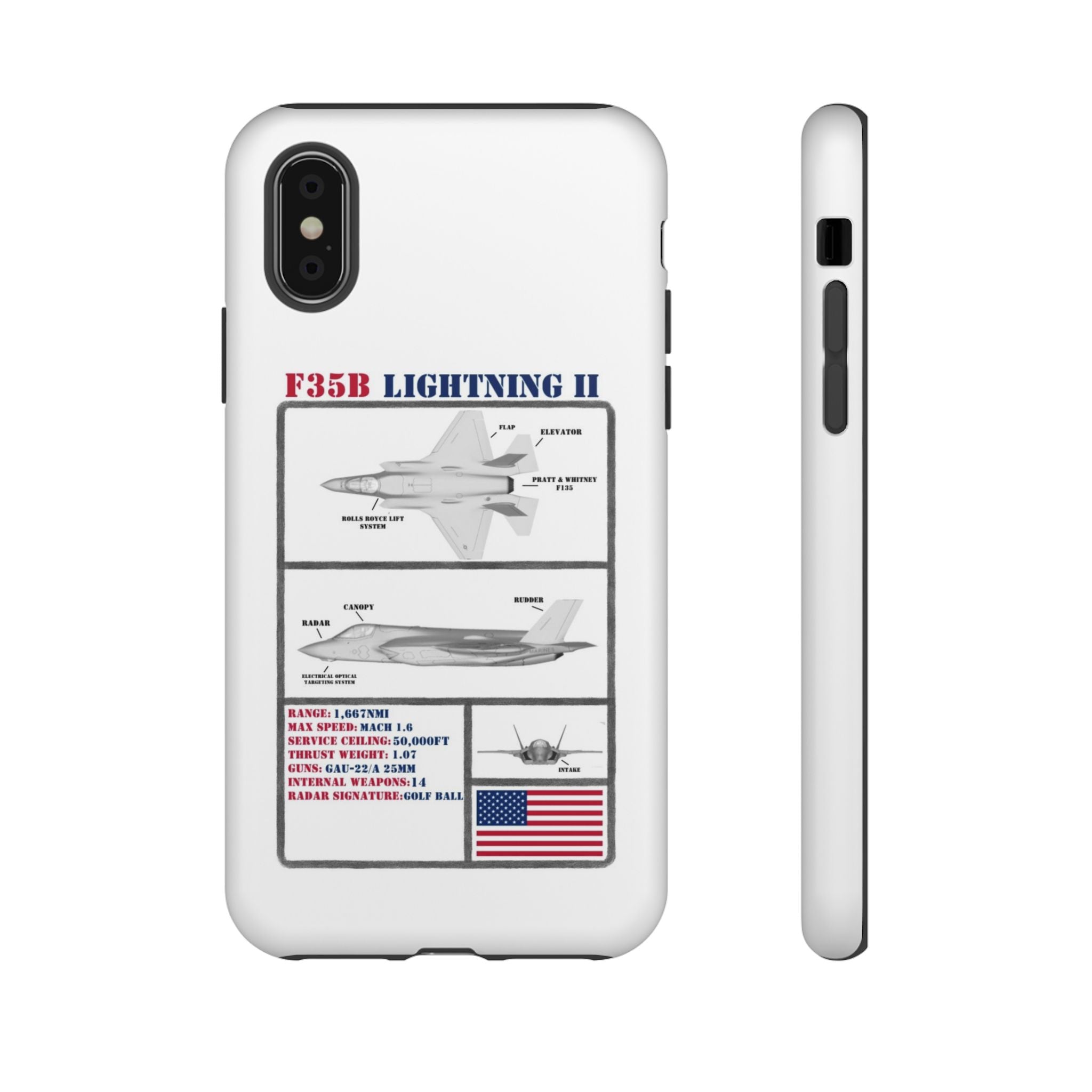 F-35 Lightning II Schematic edition phone case (USAF Colour-Way)