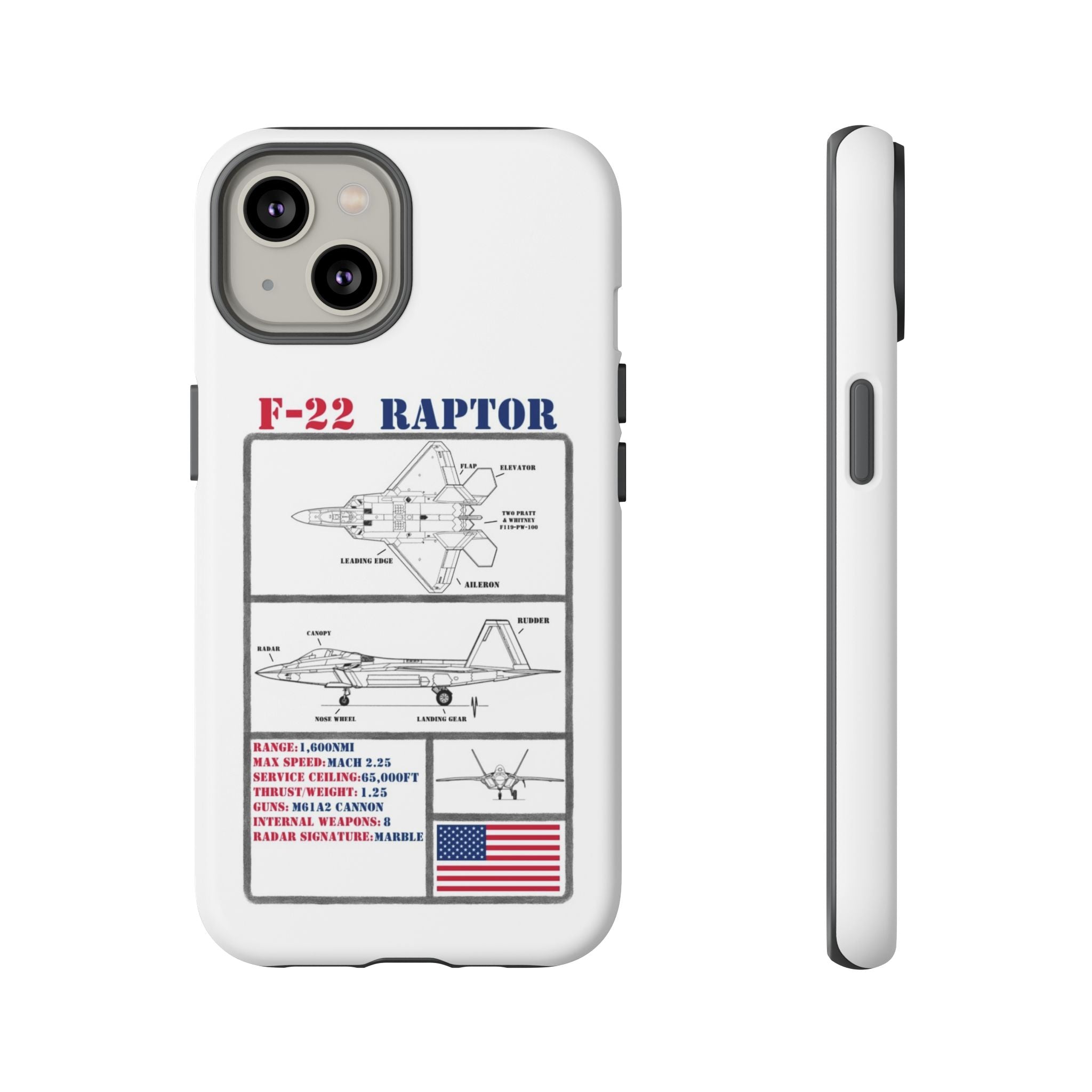 F-22 Raptor Schematic edition phone case (USAF Colour-Way)