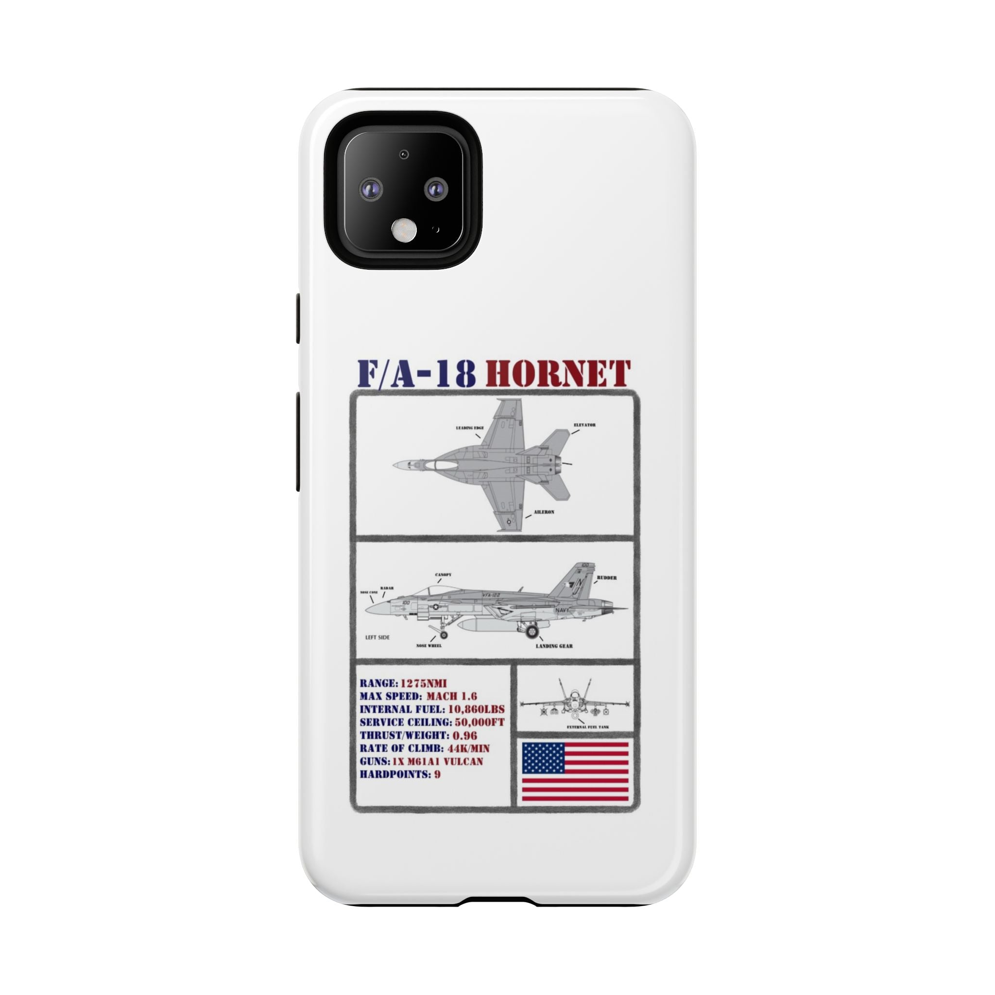 F/A-18 Hornet Schematic edition phone case (USAF Colour-Way)