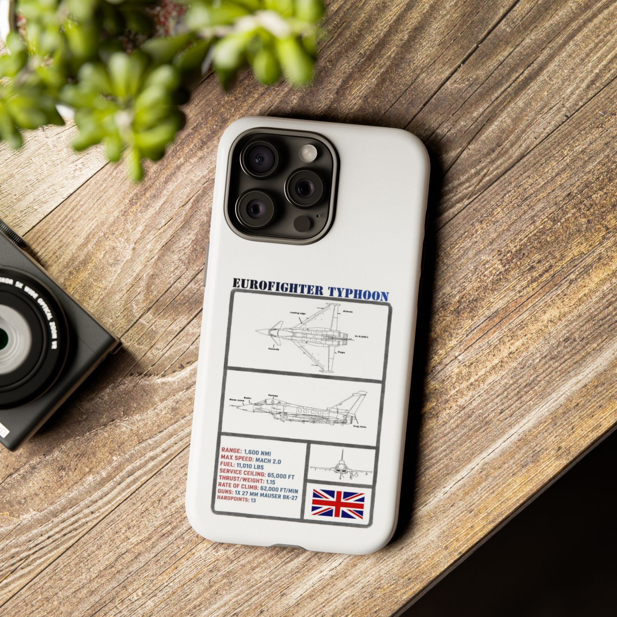 Eurofighter typhoon Schematic edition phone case (RAF Colour-Way)