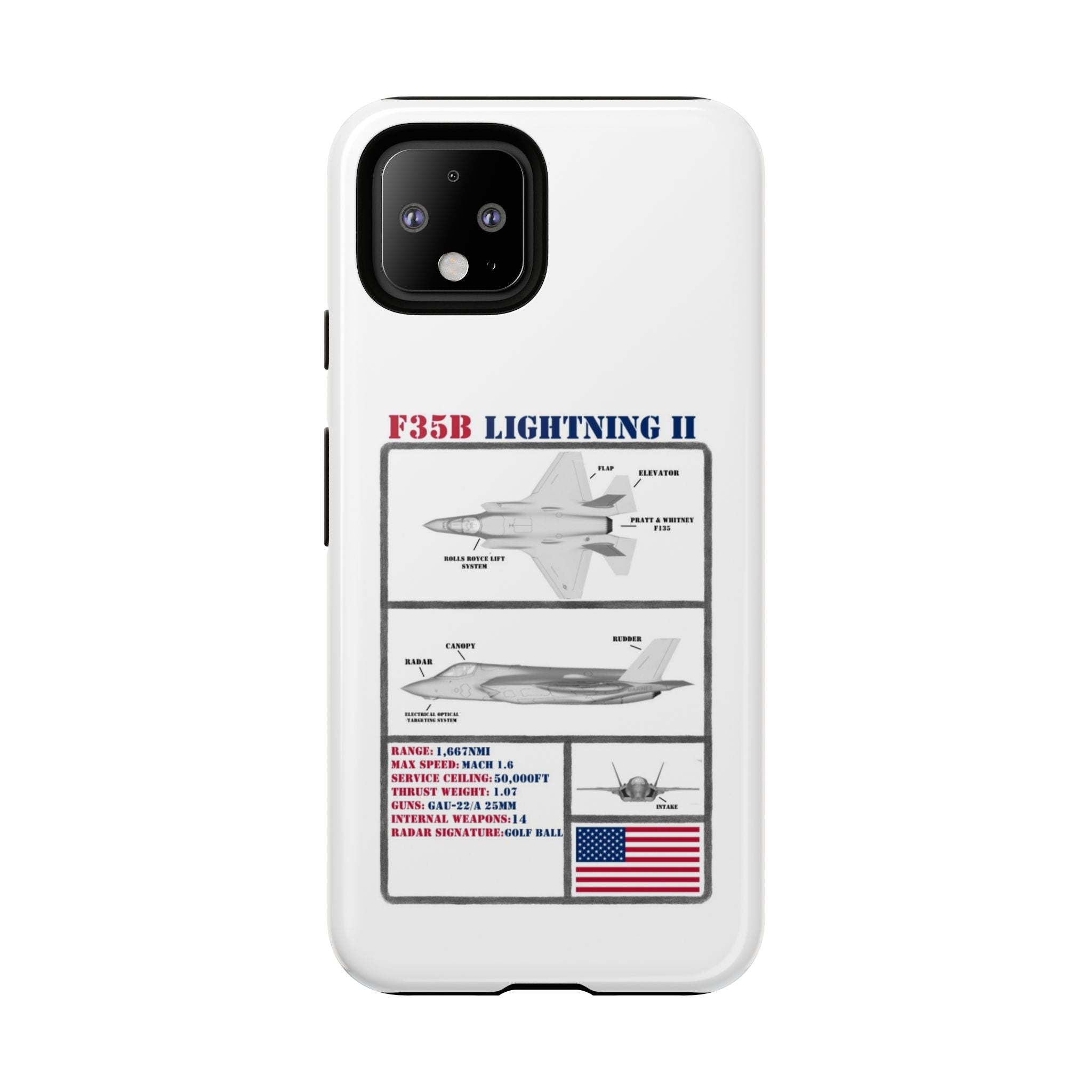 F-35 Lightning II Schematic edition phone case (USAF Colour-Way)