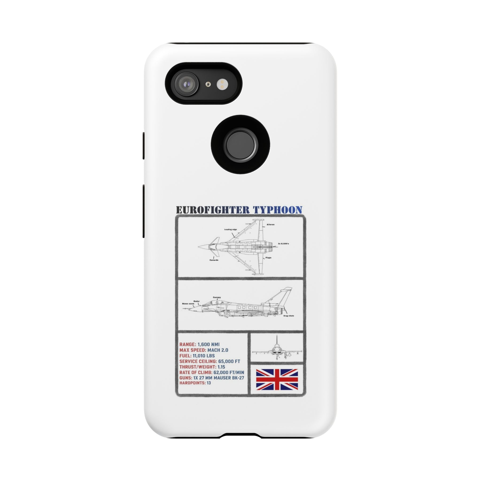 Eurofighter typhoon Schematic edition phone case (RAF Colour-Way)