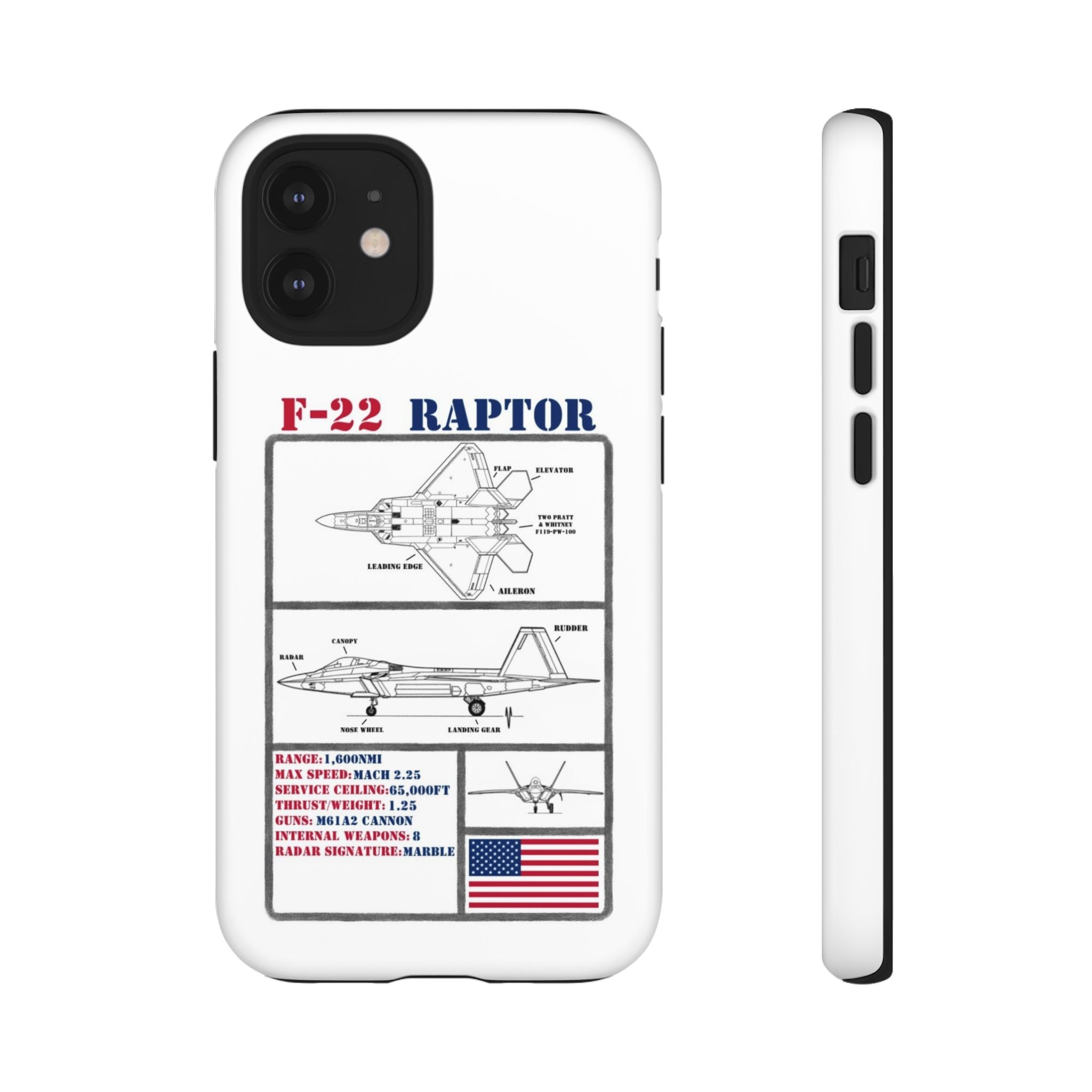 F-22 Raptor Schematic edition phone case (USAF Colour-Way)