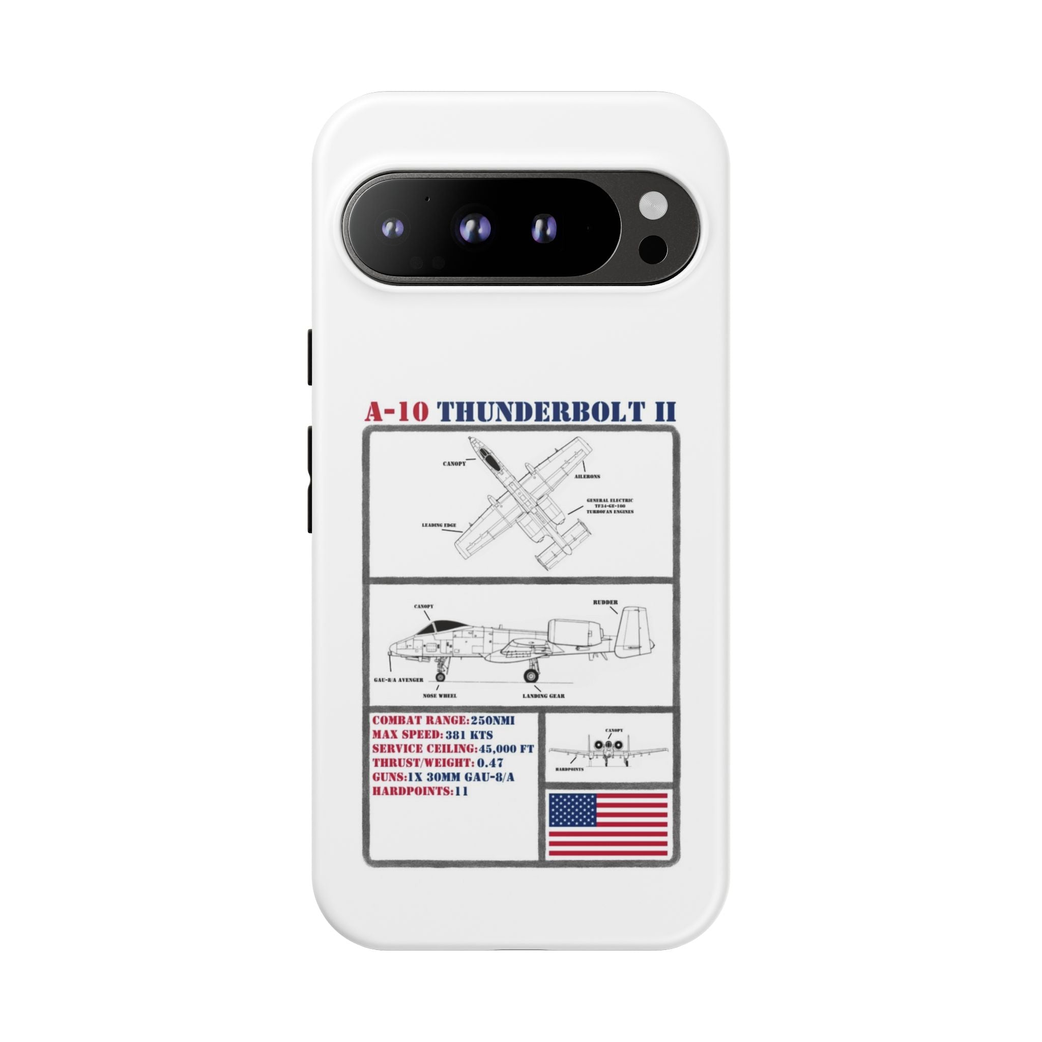 A-10 Thunderbolt Schematic edition phone case (USAF Colour-Way)