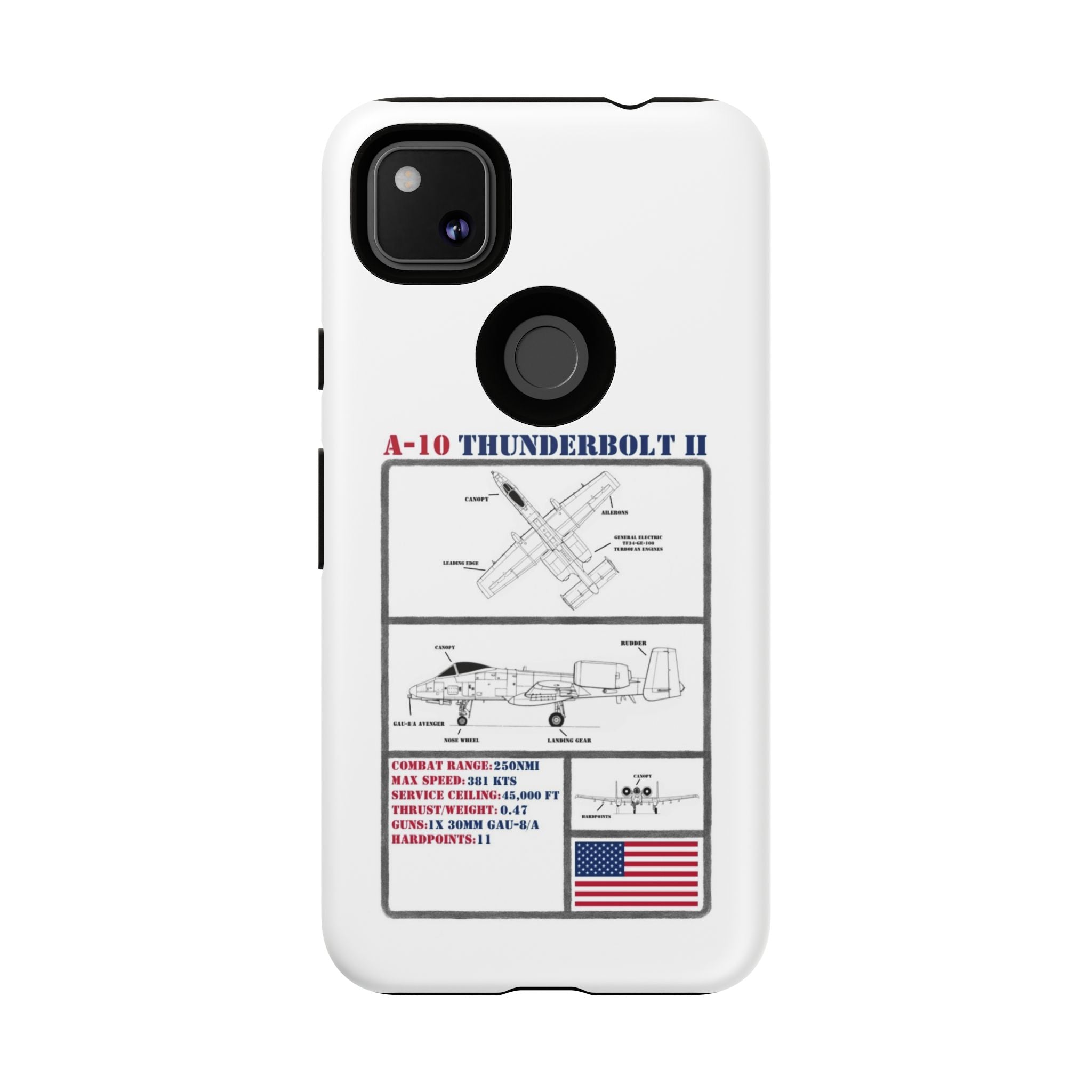 A-10 Thunderbolt Schematic edition phone case (USAF Colour-Way)