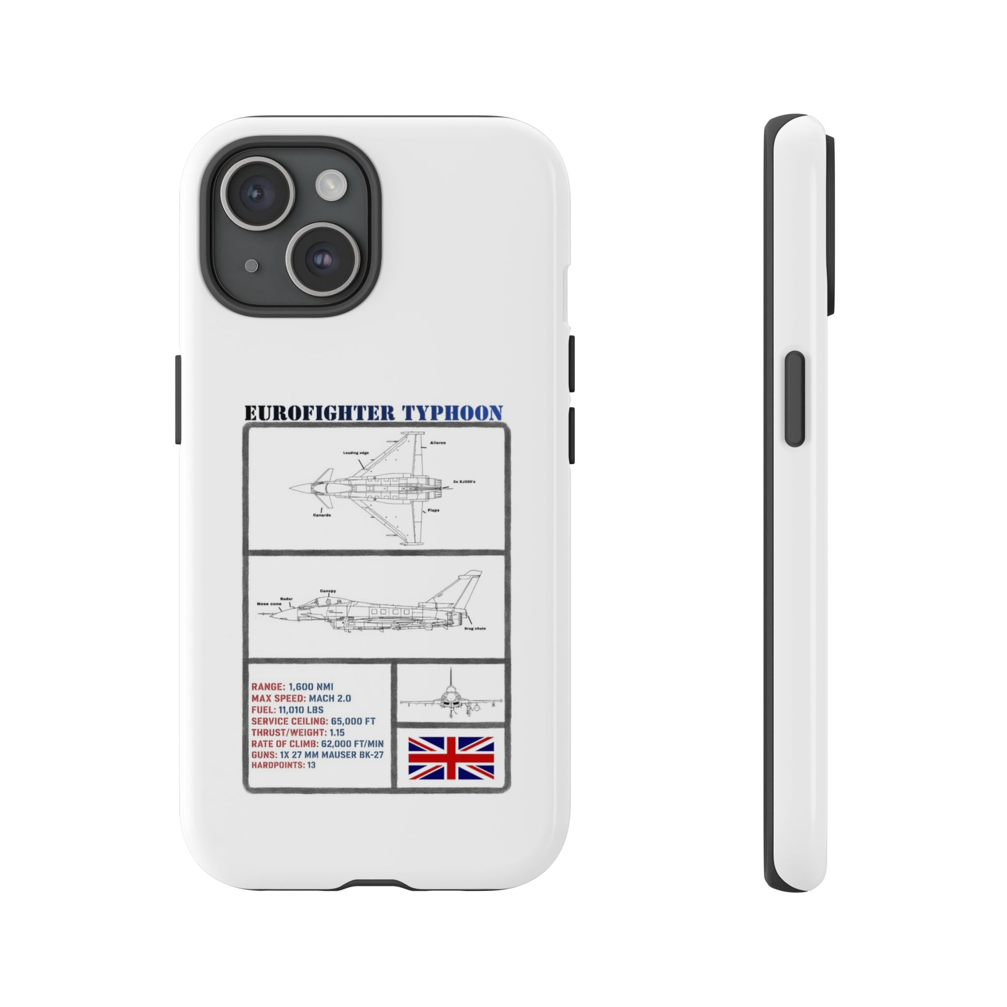 Eurofighter typhoon Schematic edition phone case (RAF Colour-Way)