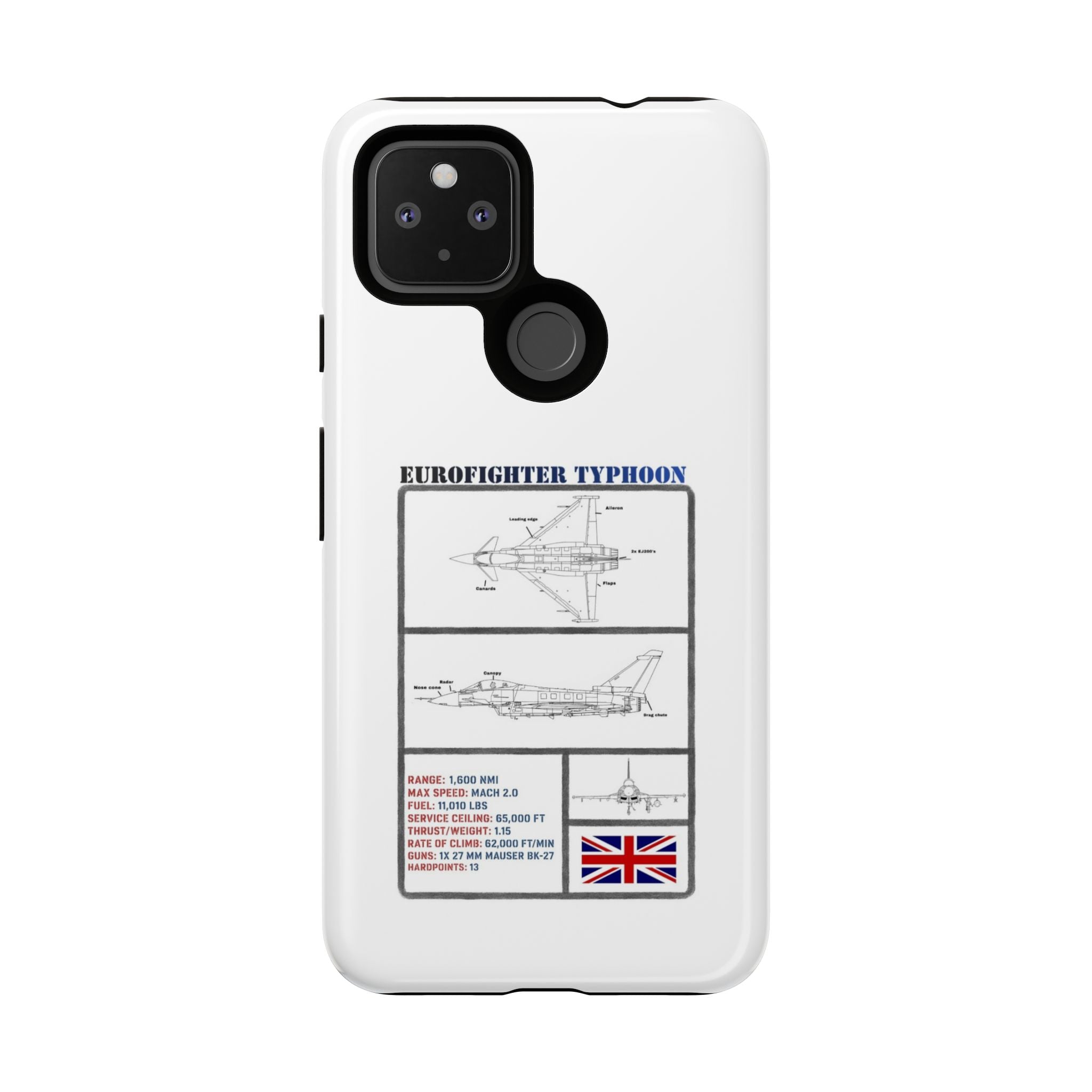 Eurofighter typhoon Schematic edition phone case (RAF Colour-Way)