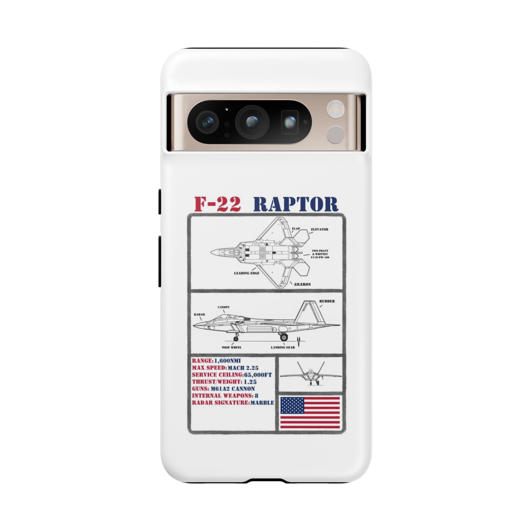 F-22 Raptor Schematic edition phone case (USAF Colour-Way)