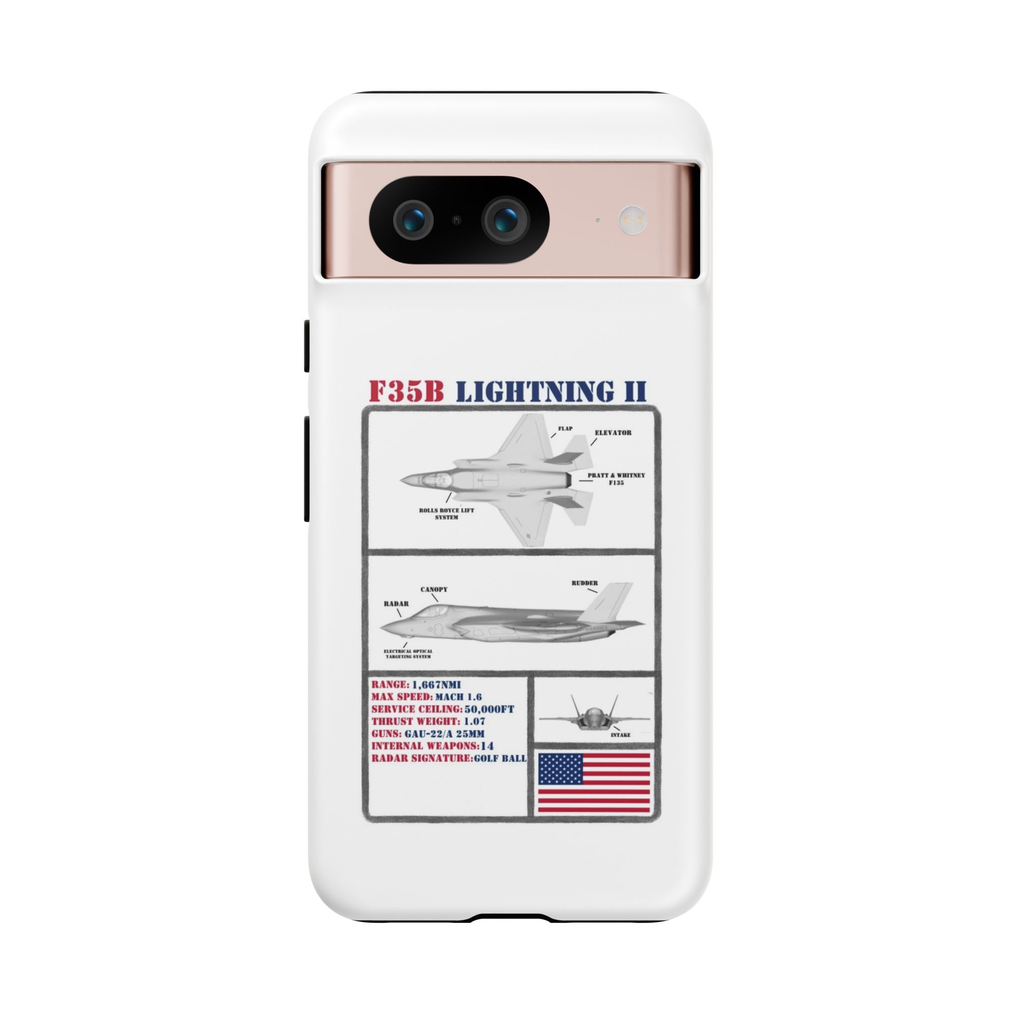 F-35 Lightning II Schematic edition phone case (USAF Colour-Way)