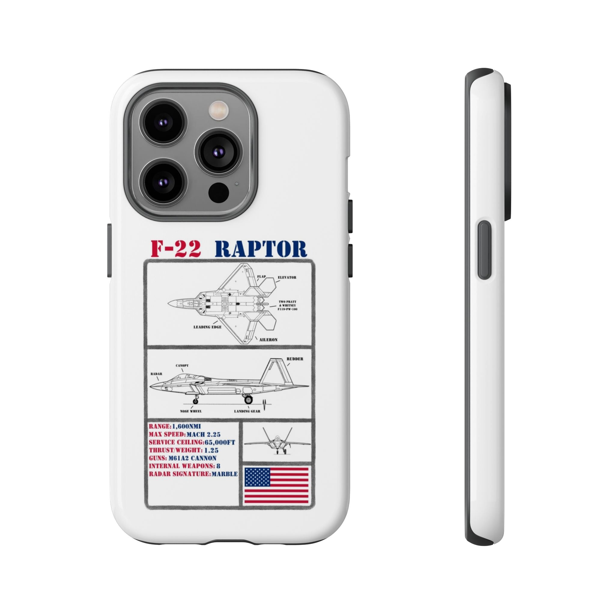 F-22 Raptor Schematic edition phone case (USAF Colour-Way)