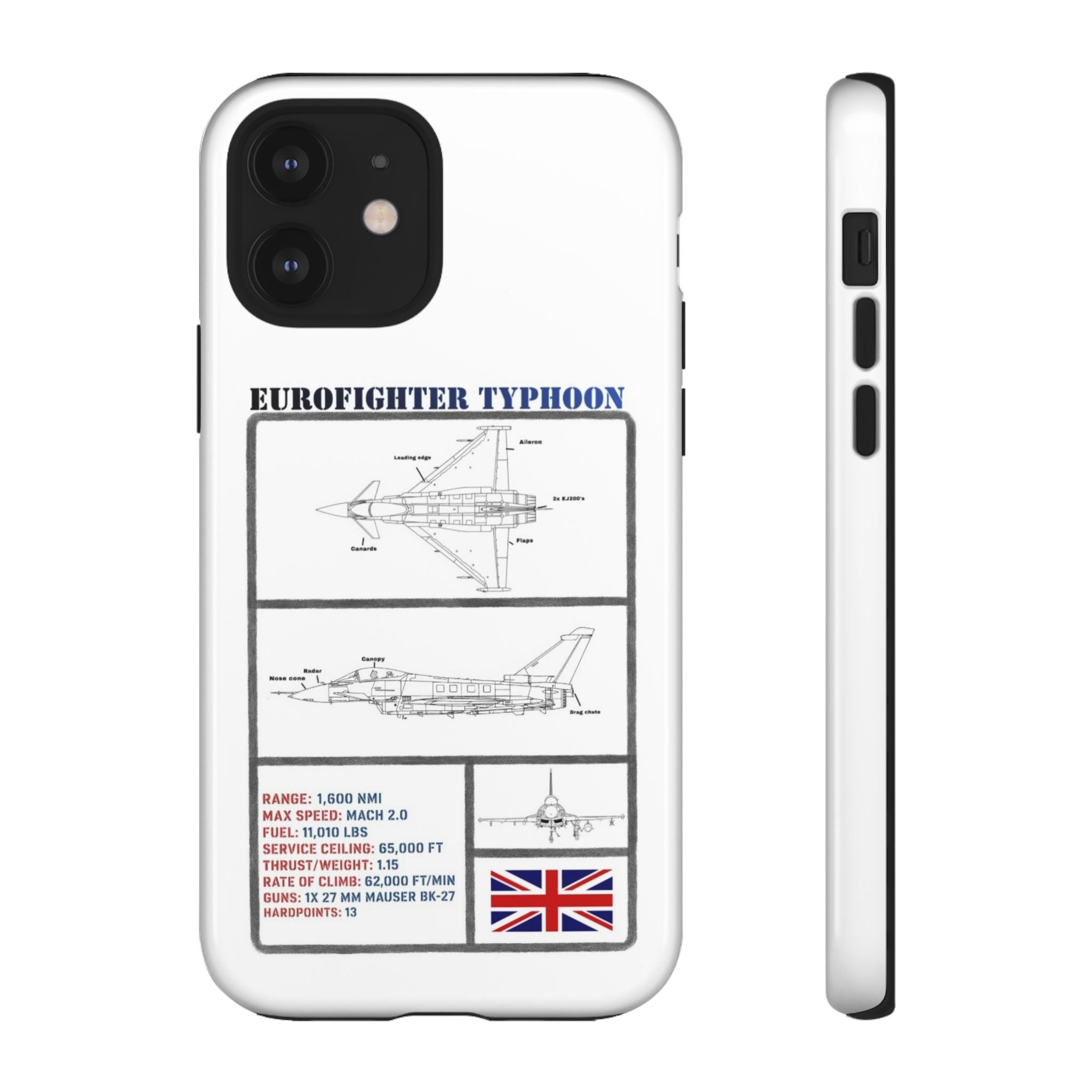 Eurofighter typhoon Schematic edition phone case (RAF Colour-Way)