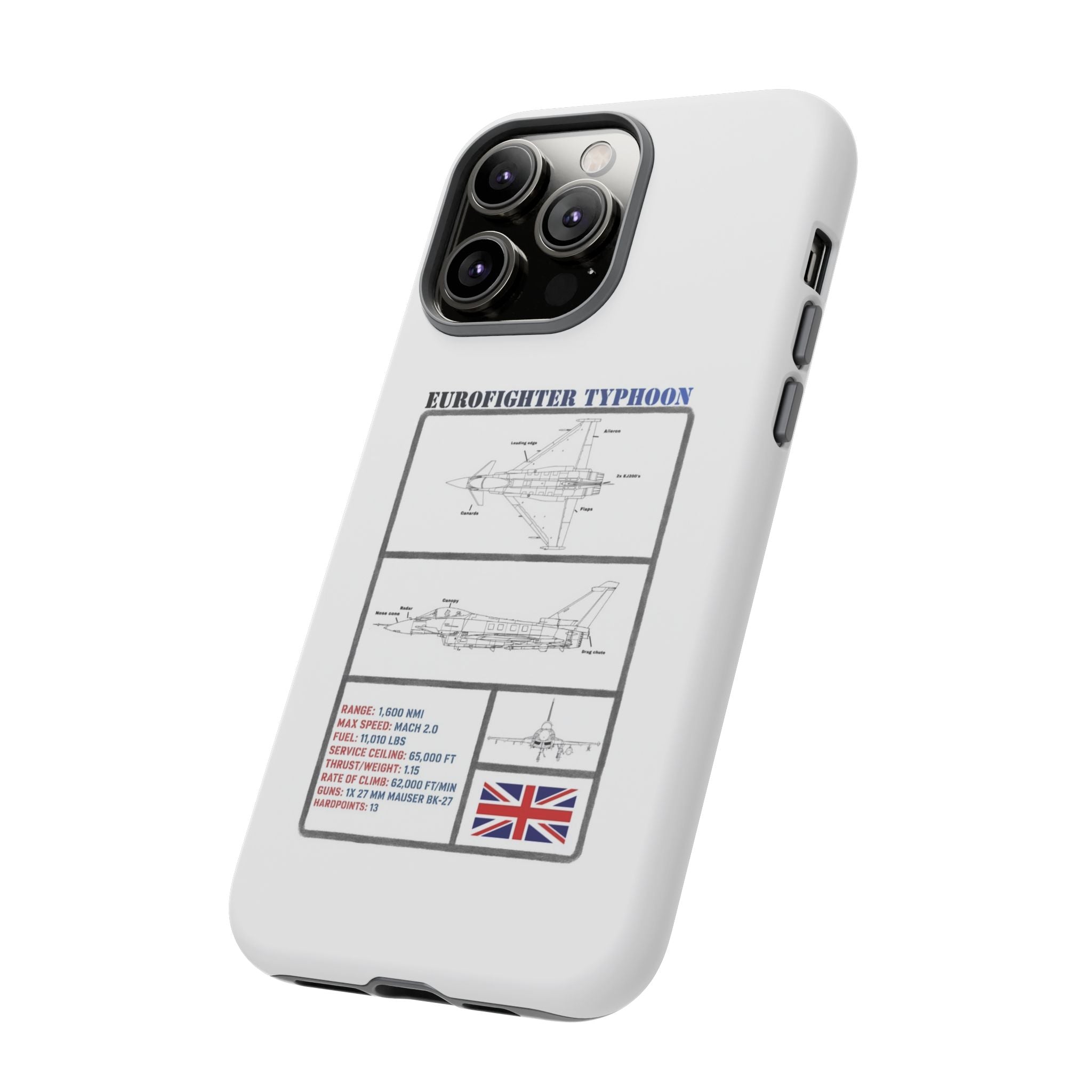 Eurofighter typhoon Schematic edition phone case (RAF Colour-Way)