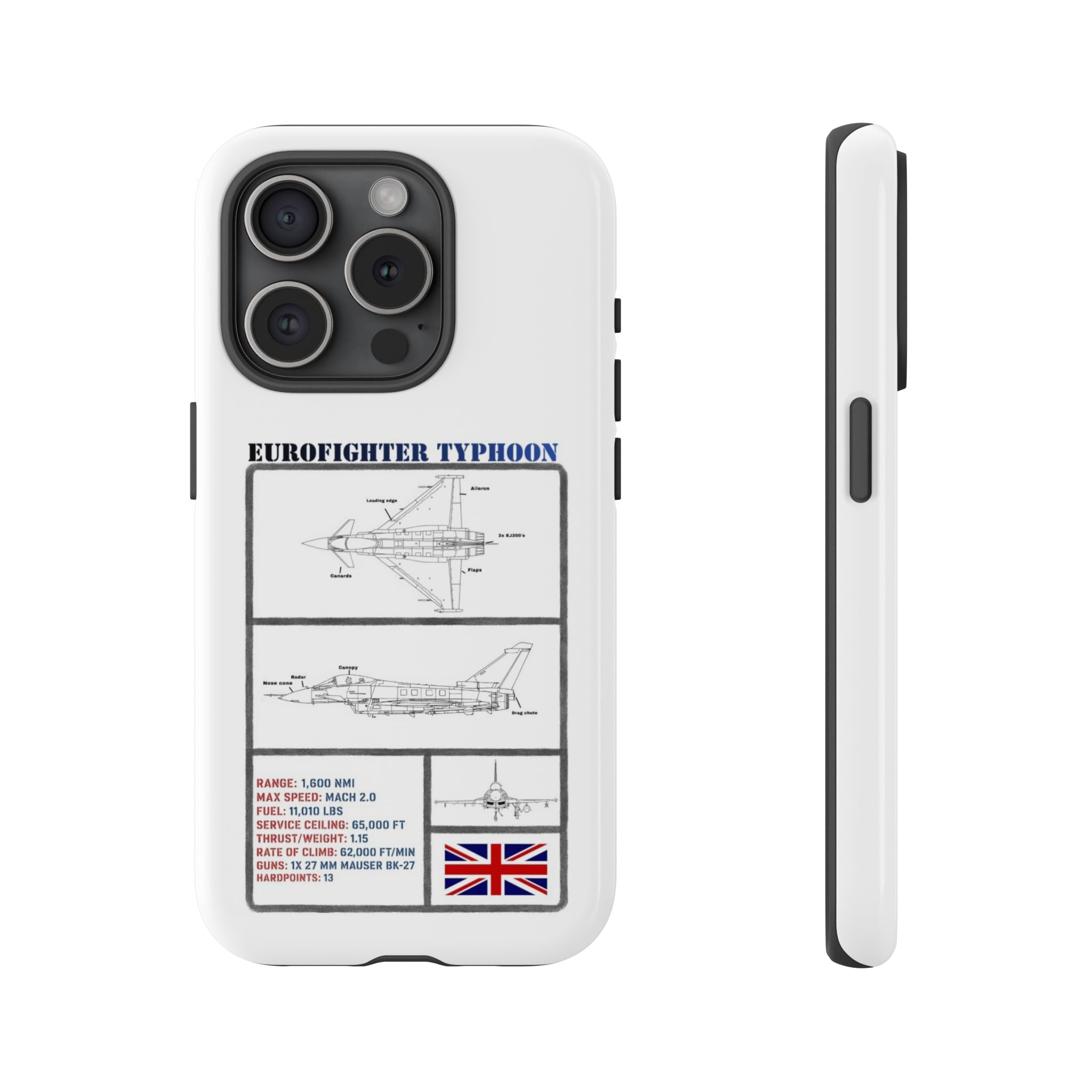 Eurofighter typhoon Schematic edition phone case (RAF Colour-Way)