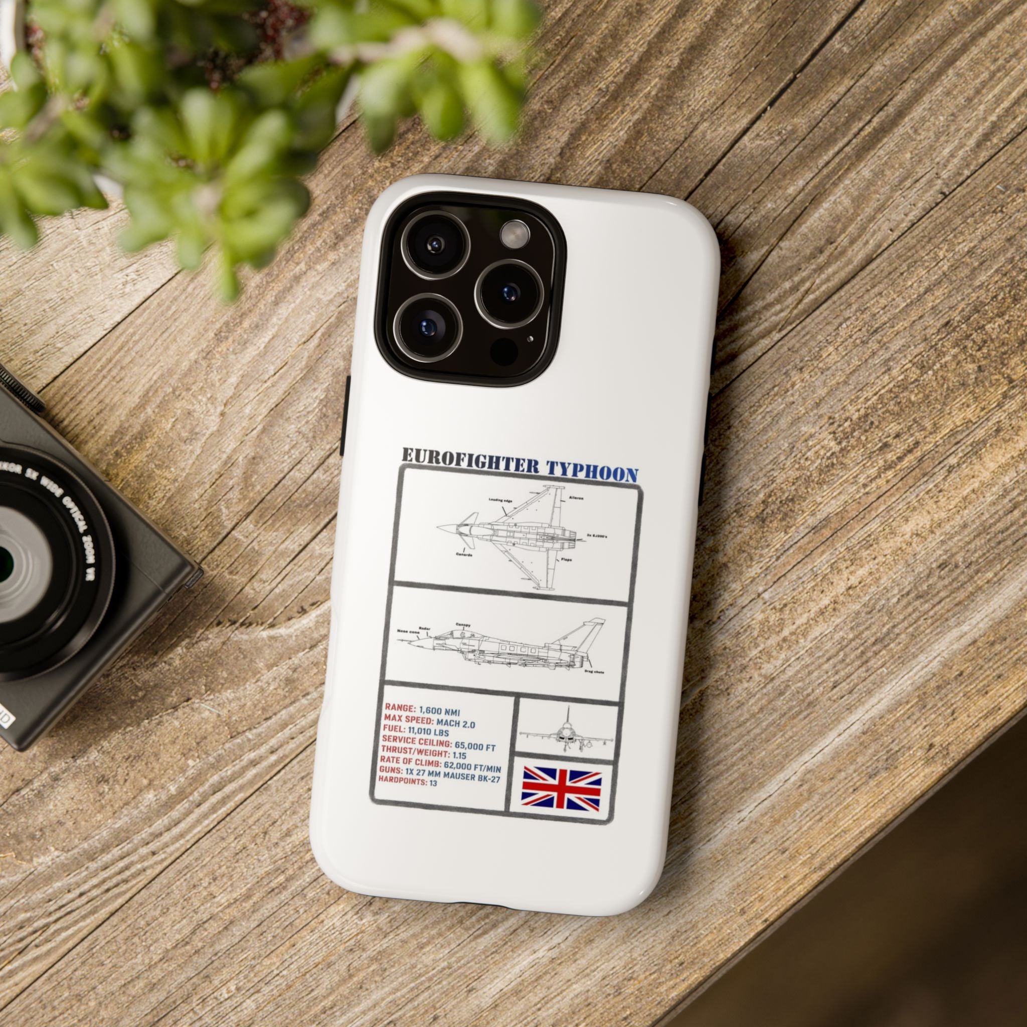 Eurofighter typhoon Schematic edition phone case (RAF Colour-Way)
