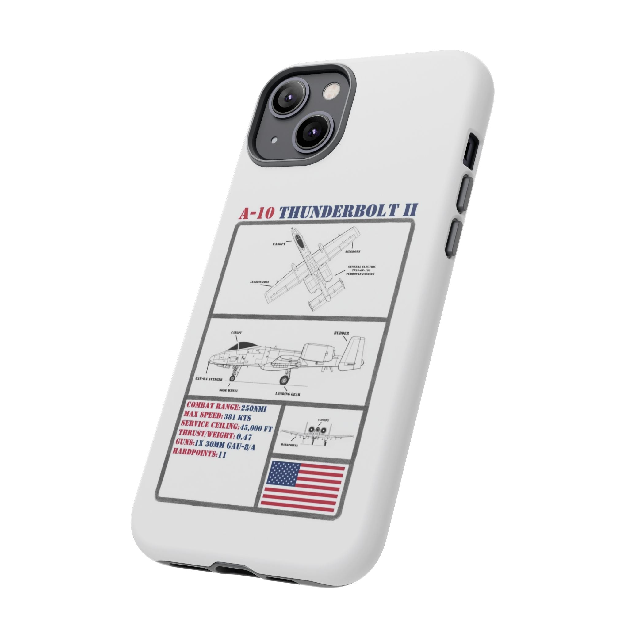 A-10 Thunderbolt Schematic edition phone case (USAF Colour-Way)