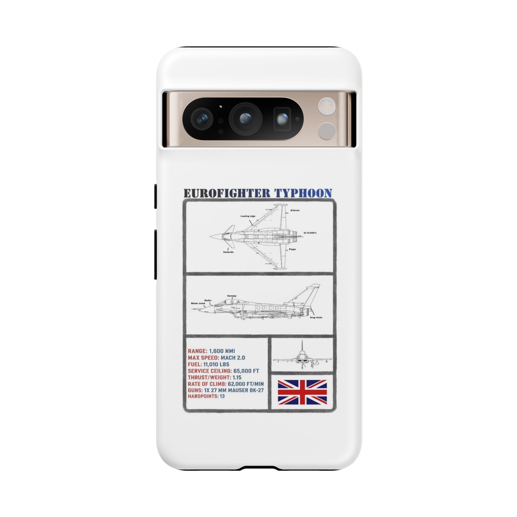 Eurofighter typhoon Schematic edition phone case (RAF Colour-Way)