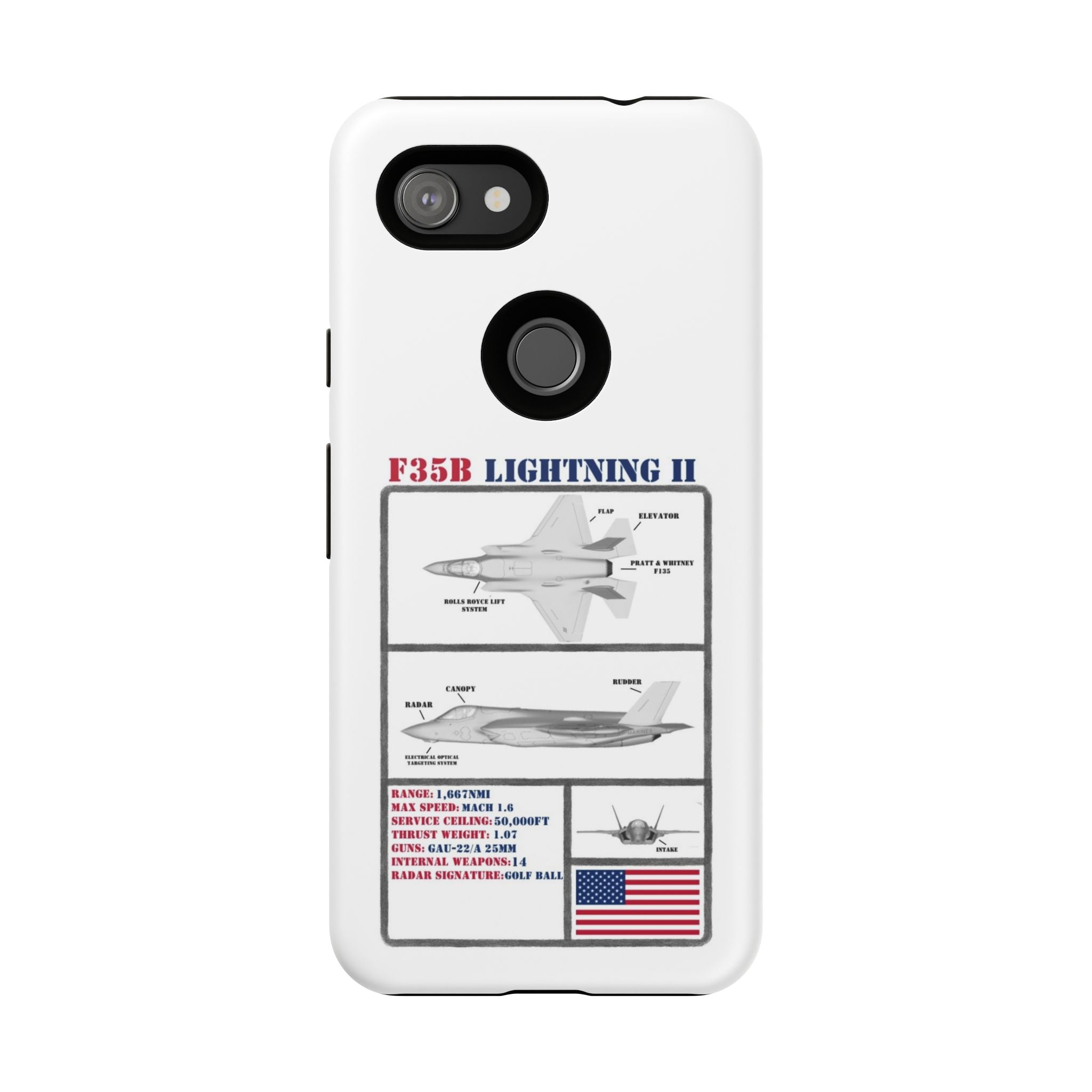 F-35 Lightning II Schematic edition phone case (USAF Colour-Way)