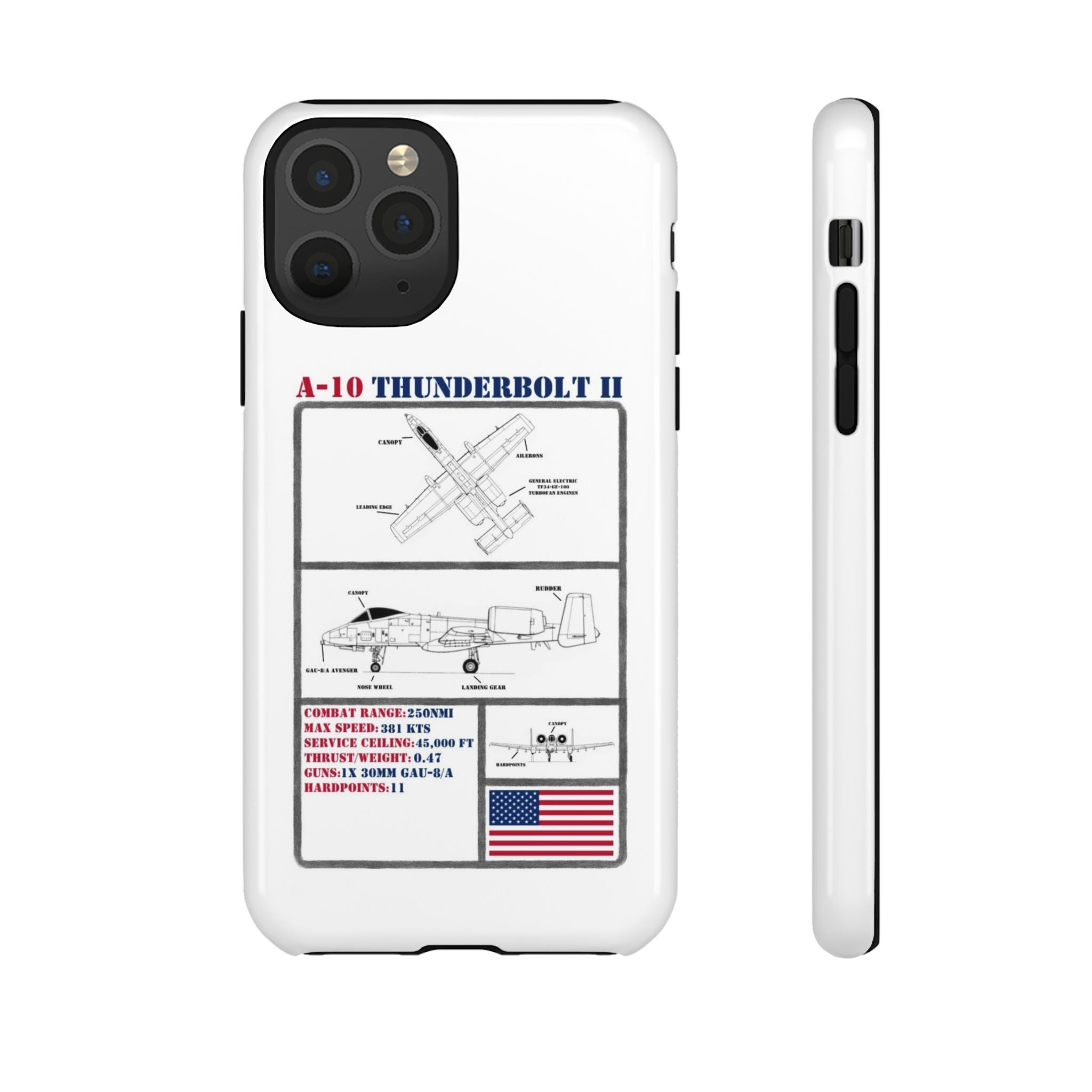 A-10 Thunderbolt Schematic edition phone case (USAF Colour-Way)