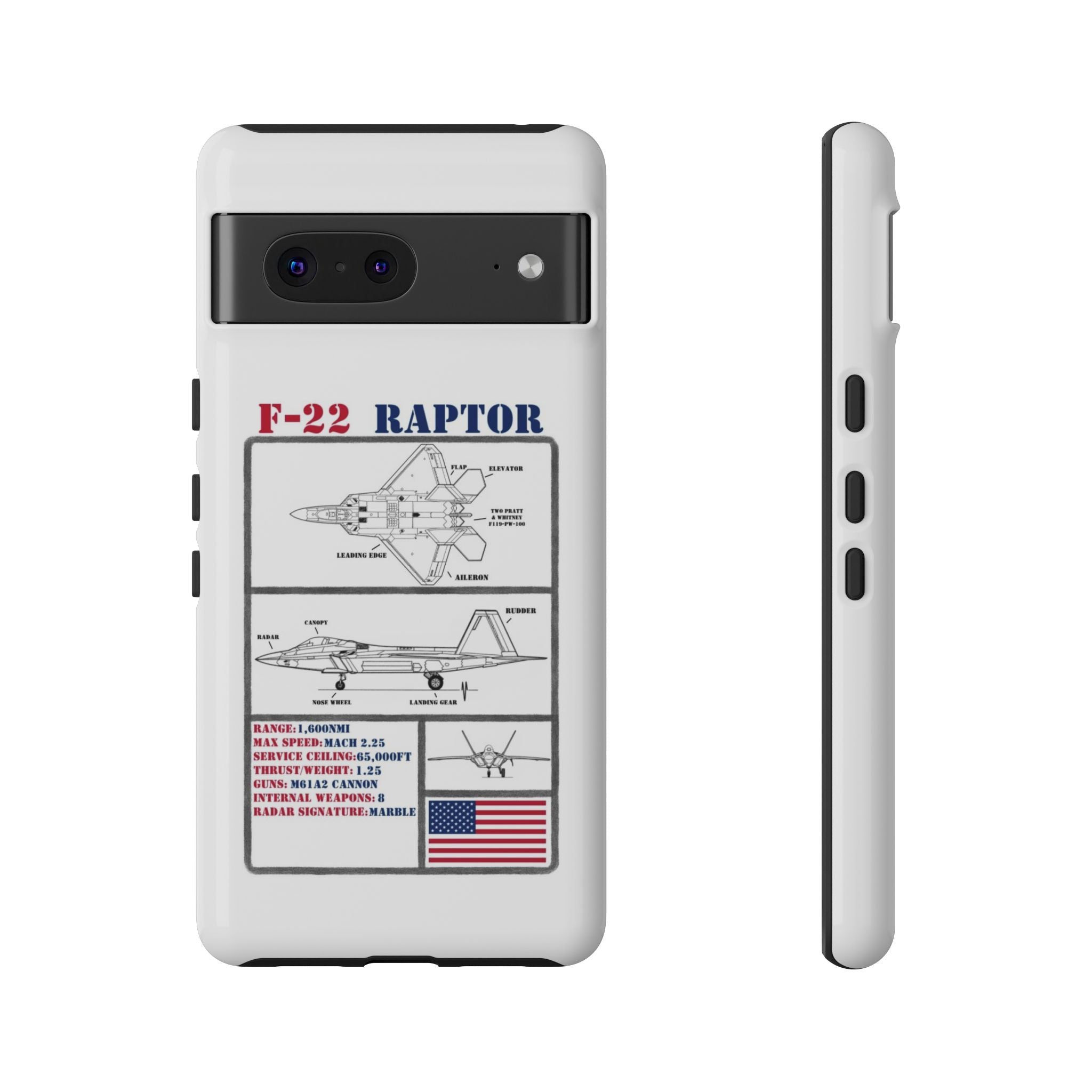 F-22 Raptor Schematic edition phone case (USAF Colour-Way)