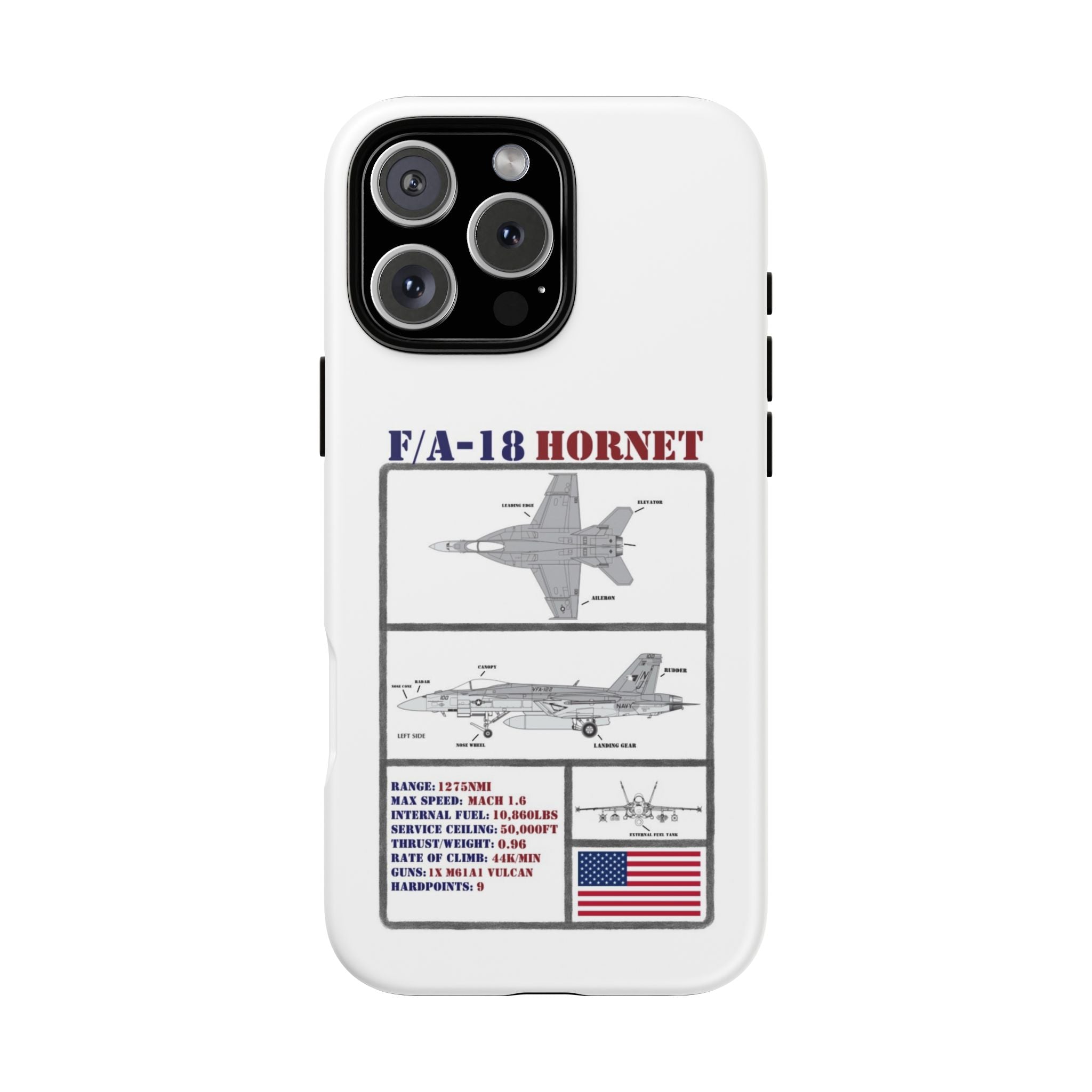 F/A-18 Hornet Schematic edition phone case (USAF Colour-Way)