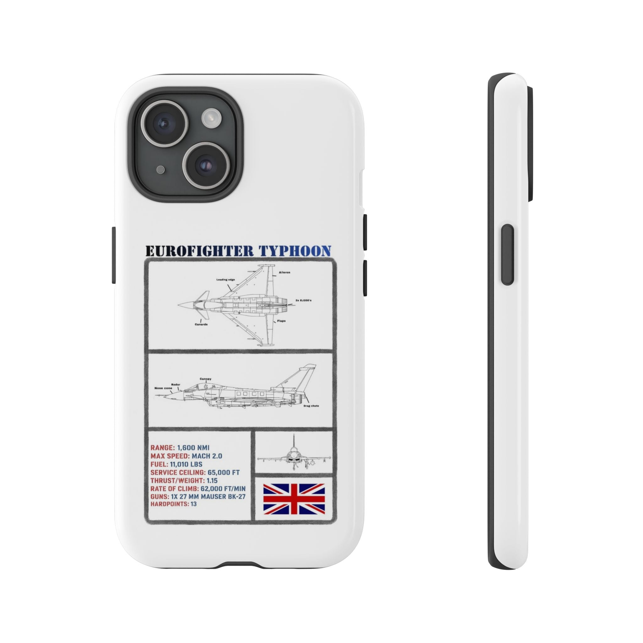 Eurofighter typhoon Schematic edition phone case (RAF Colour-Way)