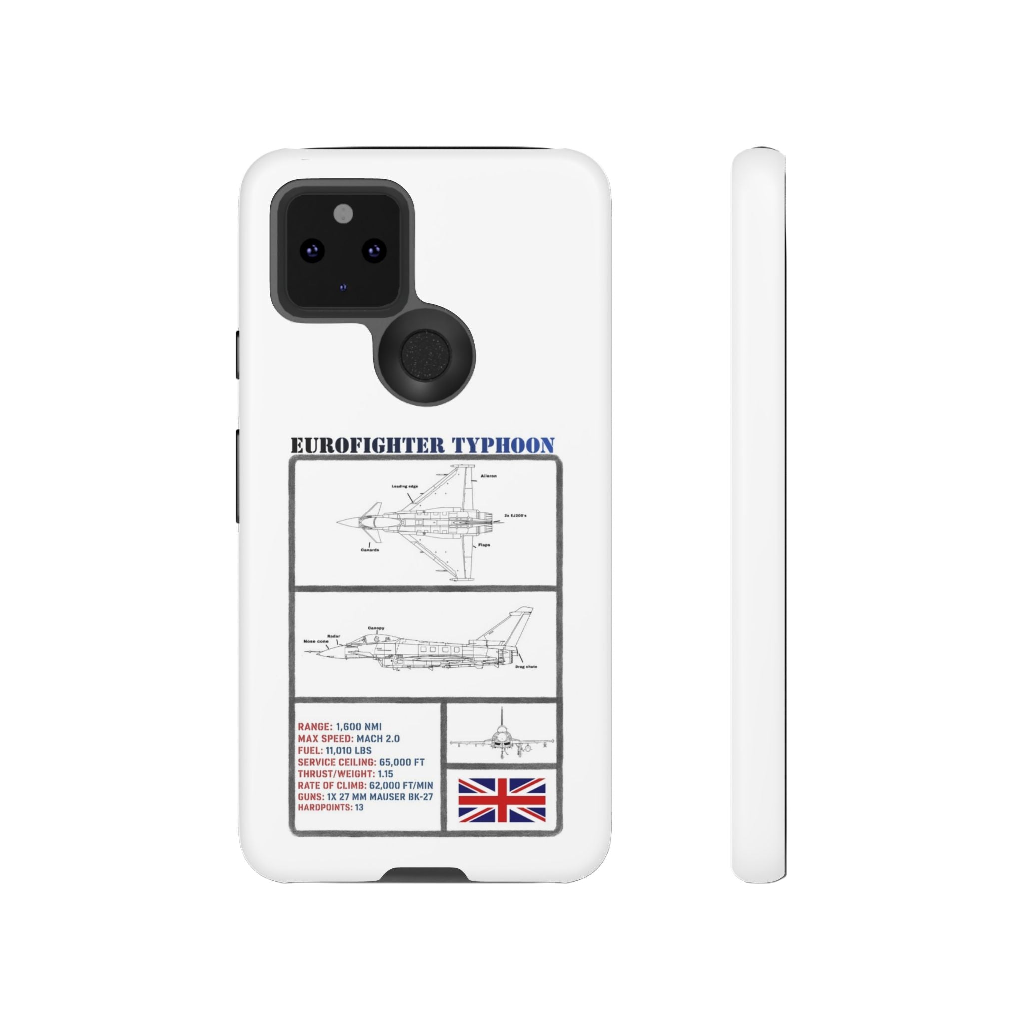 Eurofighter typhoon Schematic edition phone case (RAF Colour-Way)