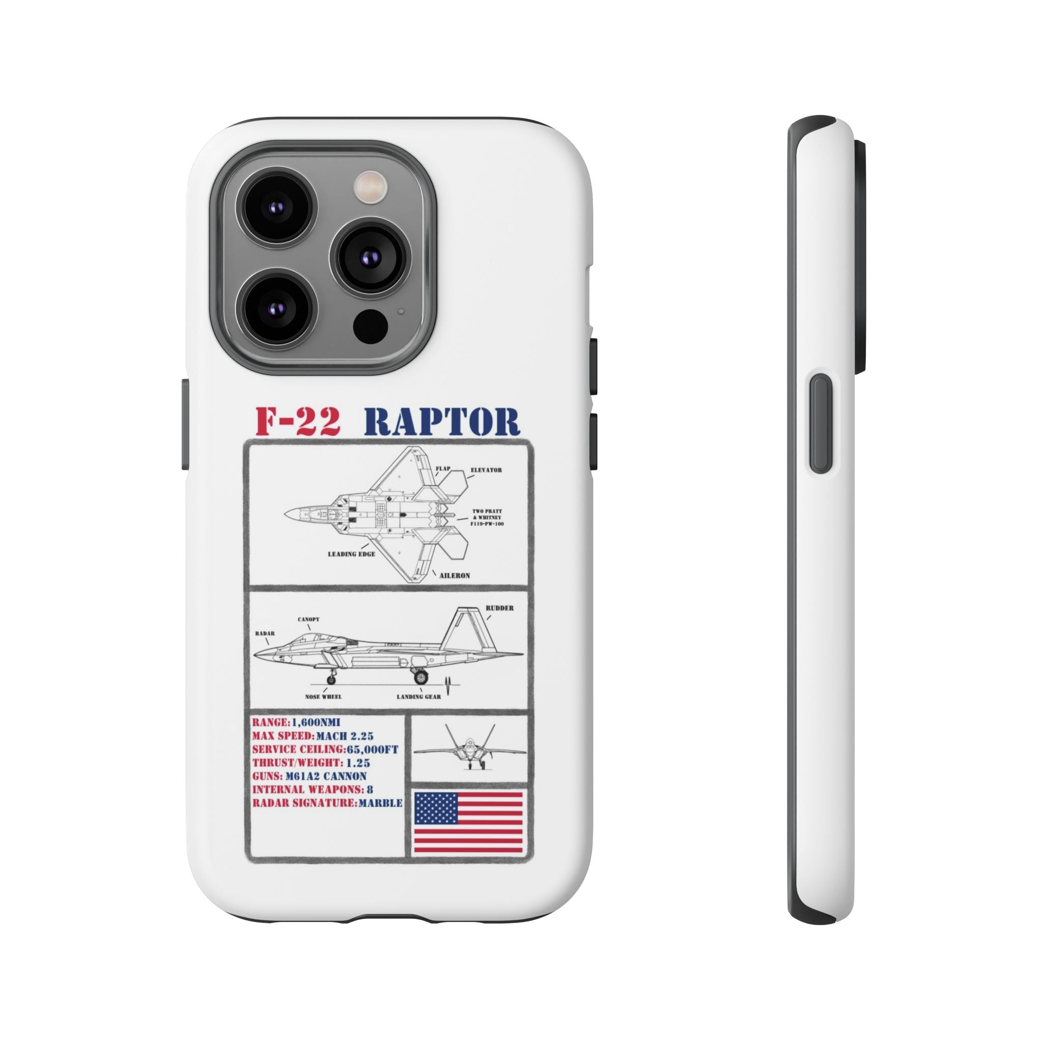 F-22 Raptor Schematic edition phone case (USAF Colour-Way)
