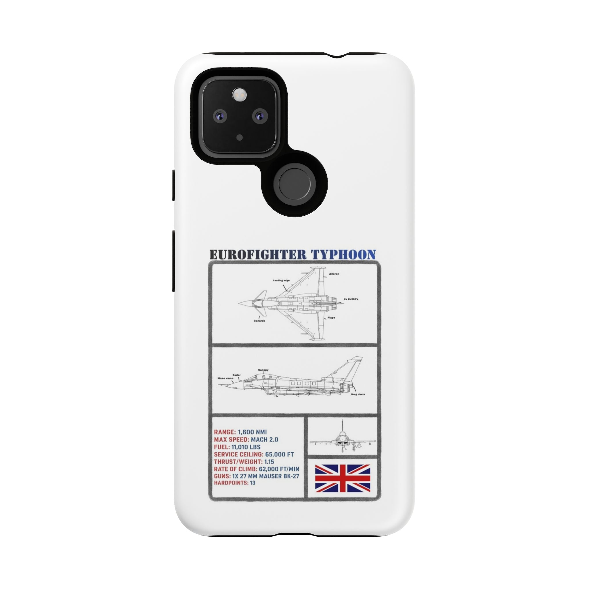 Eurofighter typhoon Schematic edition phone case (RAF Colour-Way)