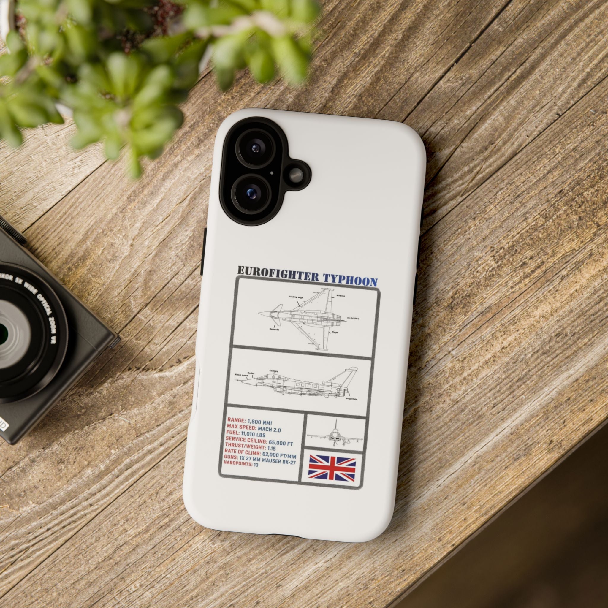 Eurofighter typhoon Schematic edition phone case (RAF Colour-Way)