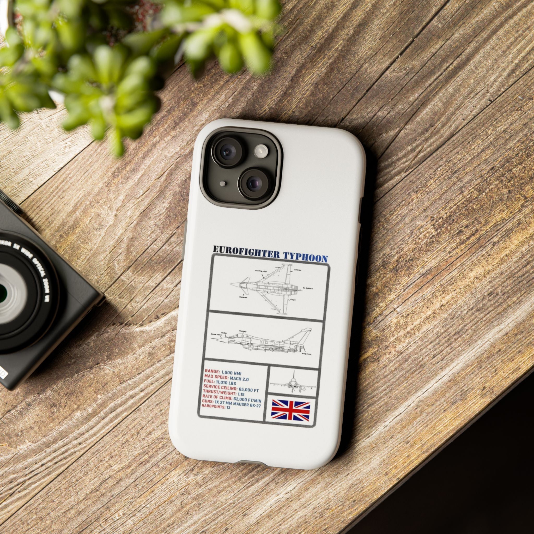 Eurofighter typhoon Schematic edition phone case (RAF Colour-Way)