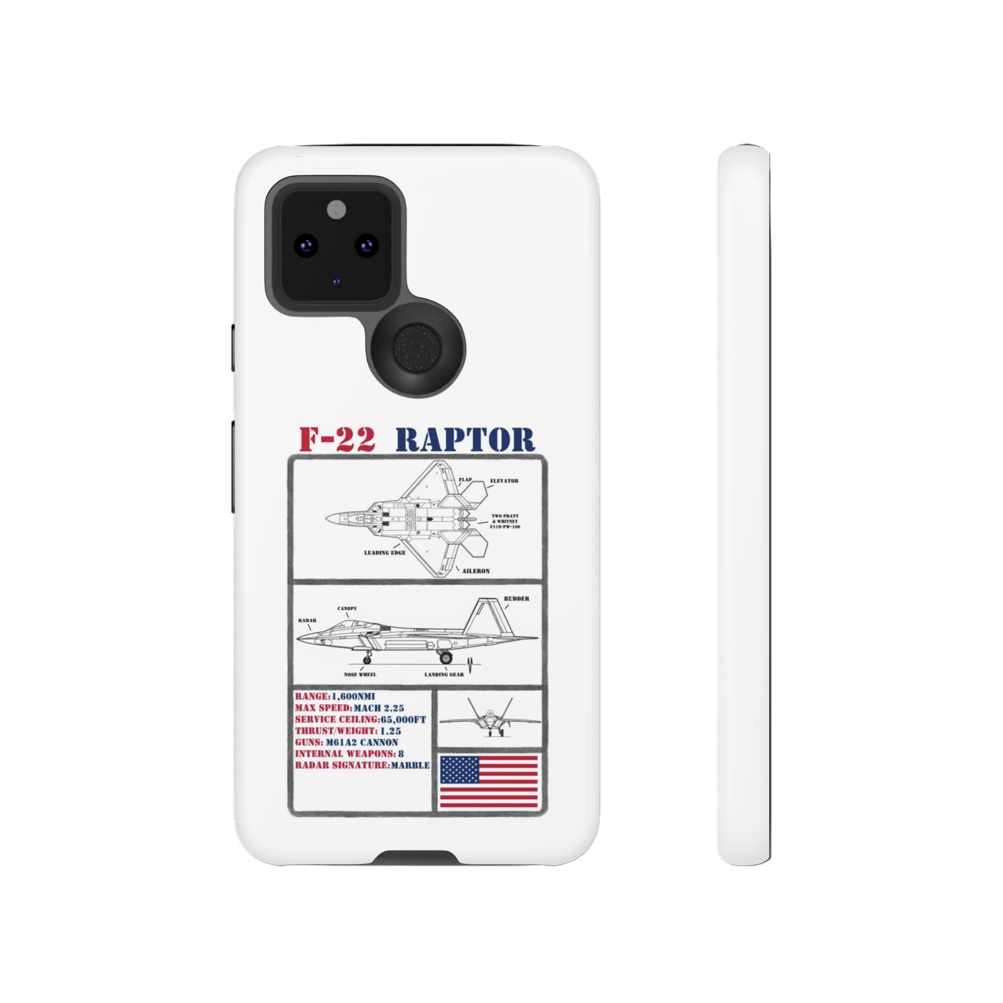 F-22 Raptor Schematic edition phone case (USAF Colour-Way)