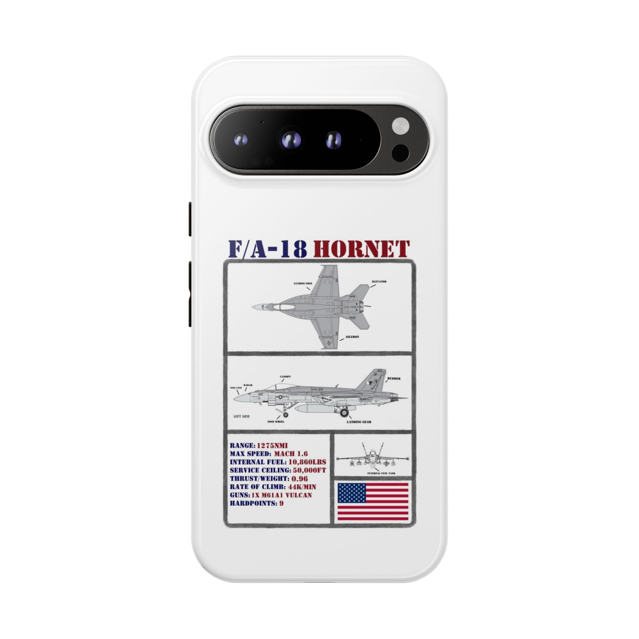 F/A-18 Hornet Schematic edition phone case (USAF Colour-Way)