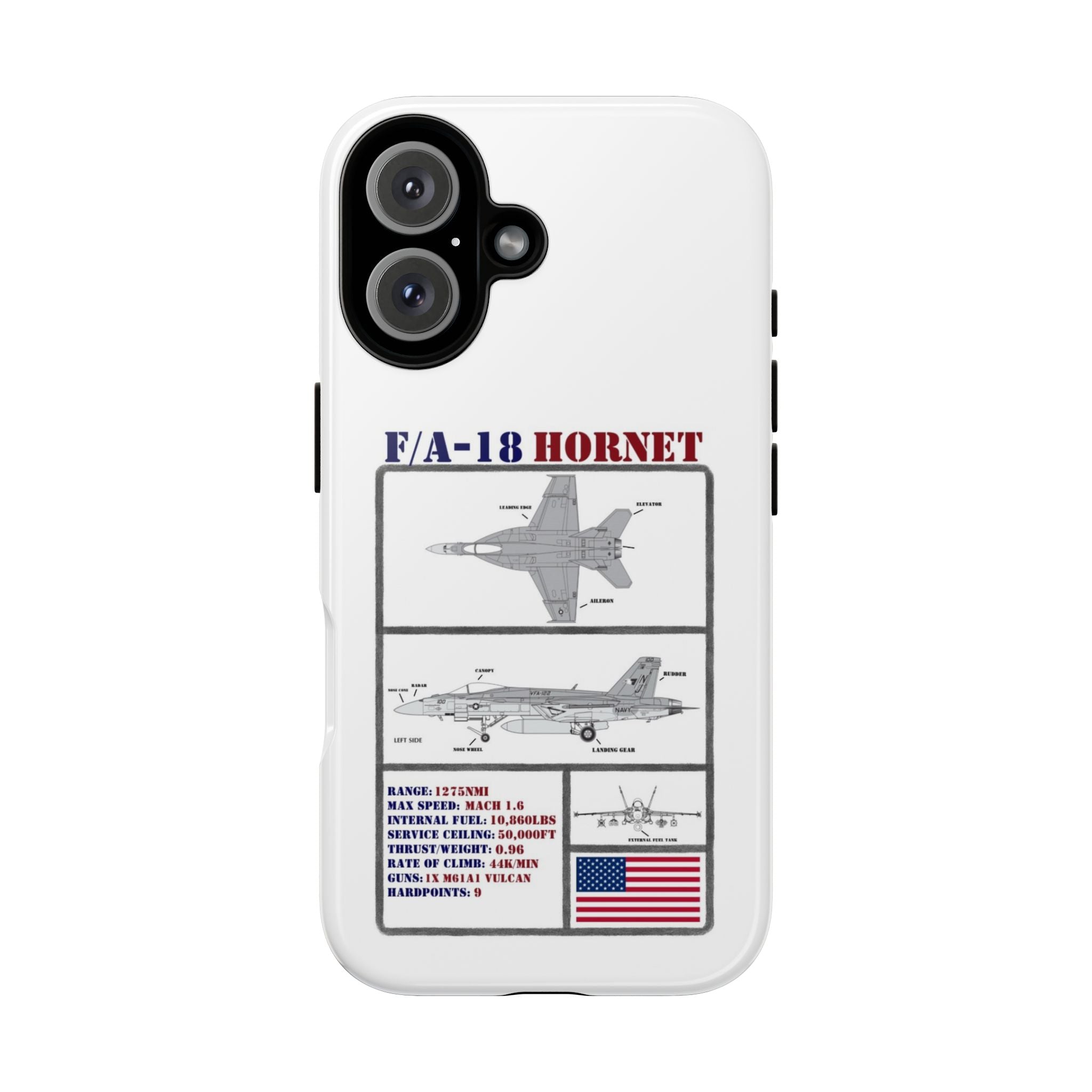F/A-18 Hornet Schematic edition phone case (USAF Colour-Way)
