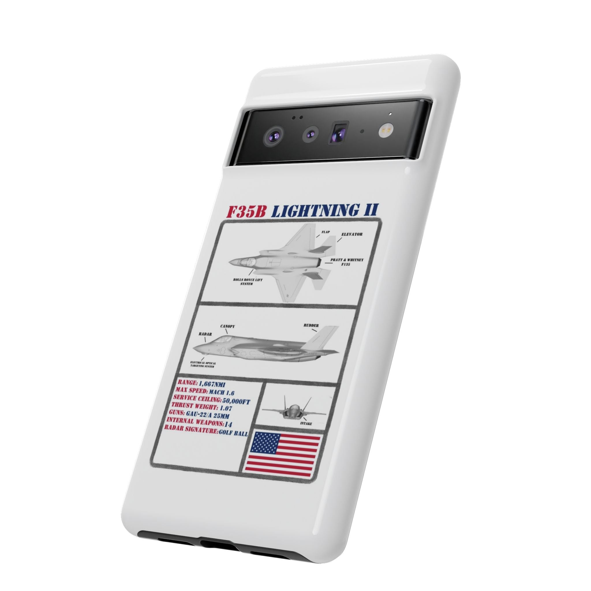 F-35 Lightning II Schematic edition phone case (USAF Colour-Way)