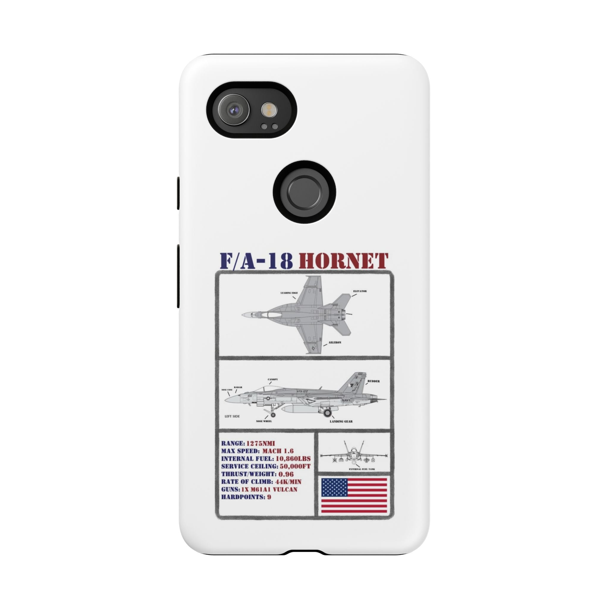 F/A-18 Hornet Schematic edition phone case (USAF Colour-Way)