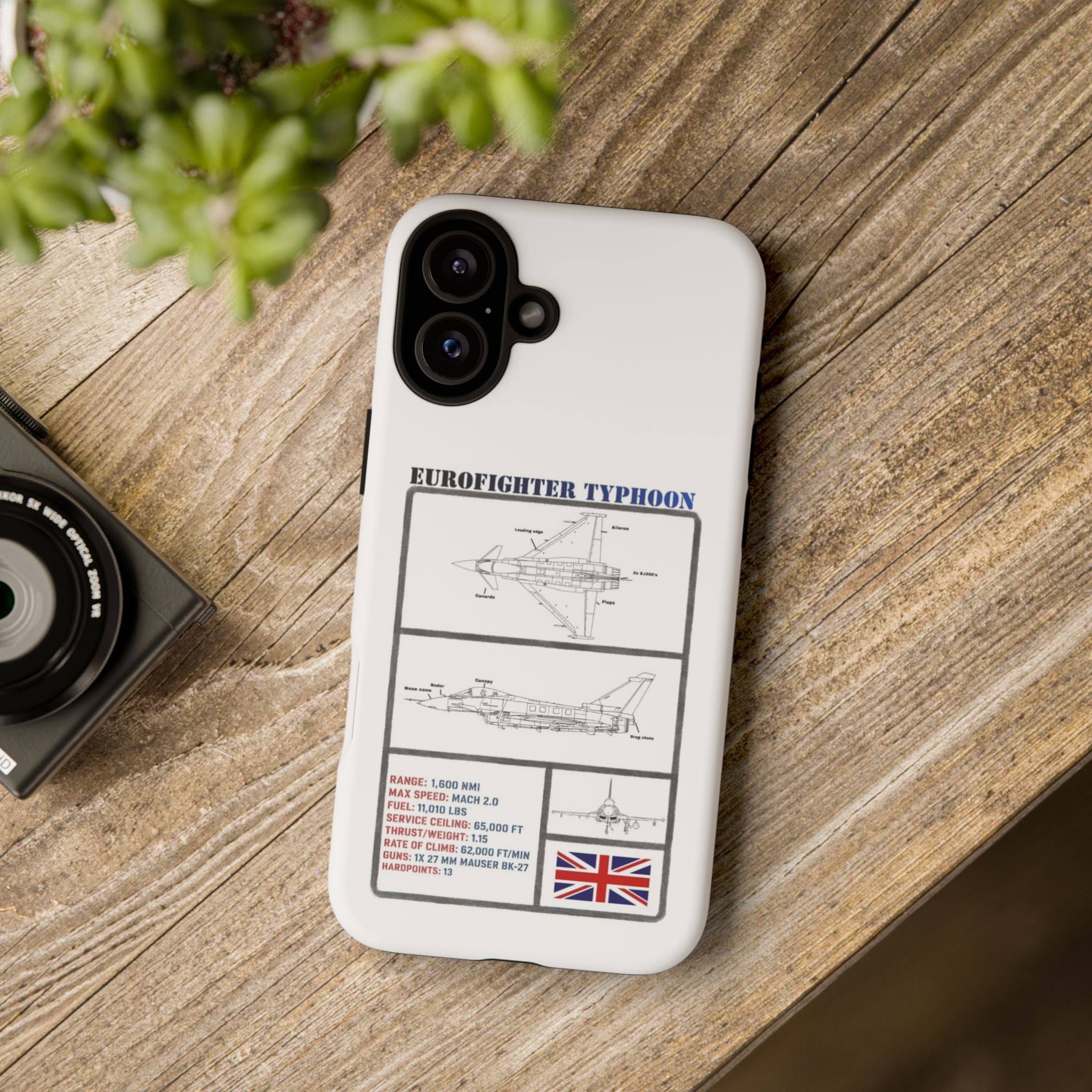 Eurofighter typhoon Schematic edition phone case (RAF Colour-Way)