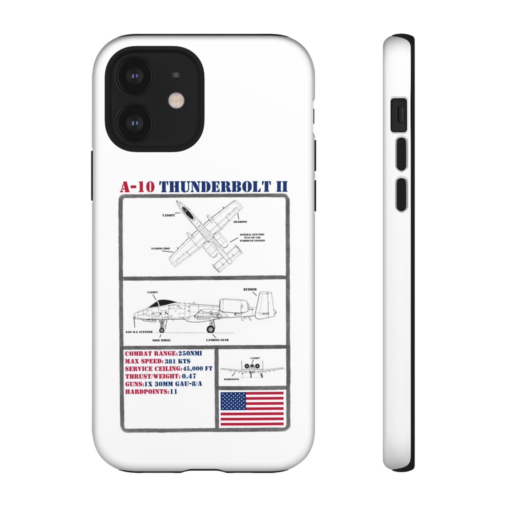 A-10 Thunderbolt Schematic edition phone case (USAF Colour-Way)