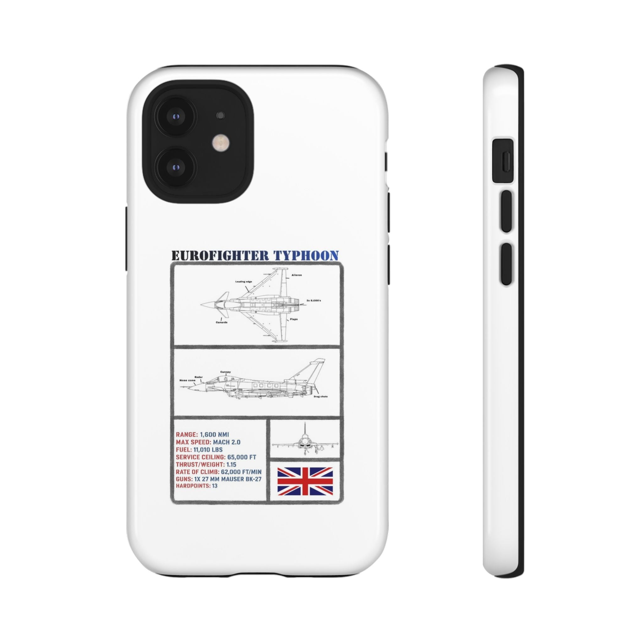 Eurofighter typhoon Schematic edition phone case (RAF Colour-Way)