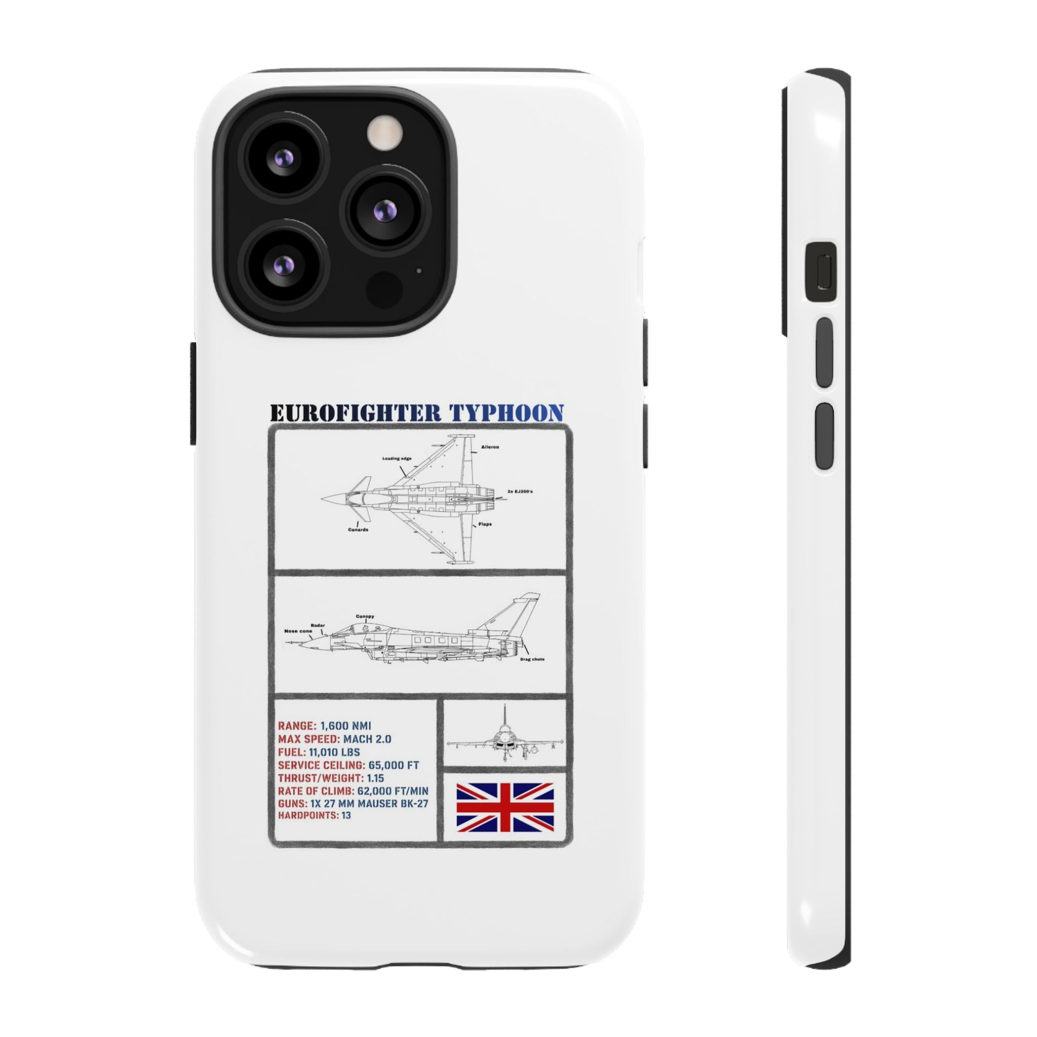 Eurofighter typhoon Schematic edition phone case (RAF Colour-Way)