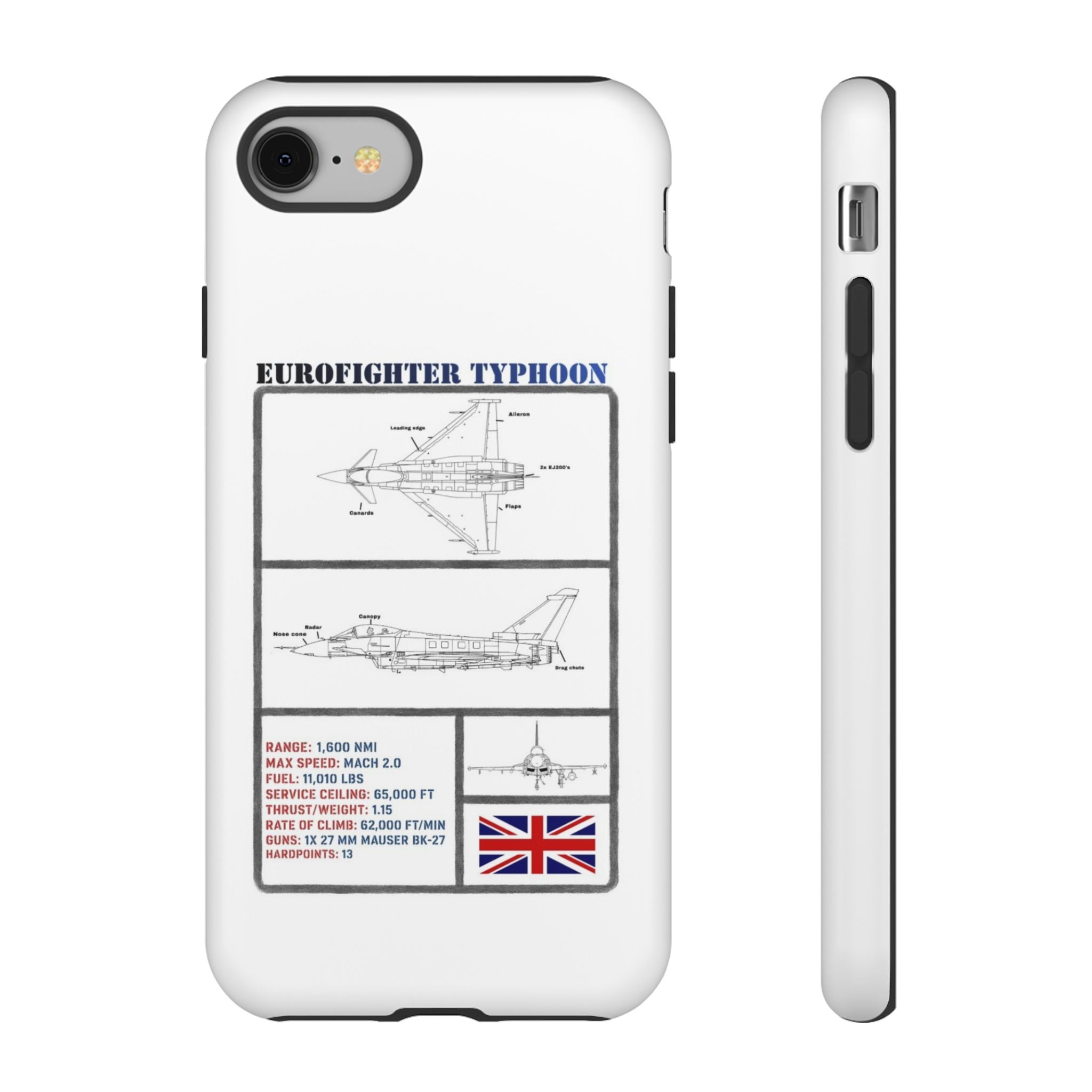Eurofighter typhoon Schematic edition phone case (RAF Colour-Way)