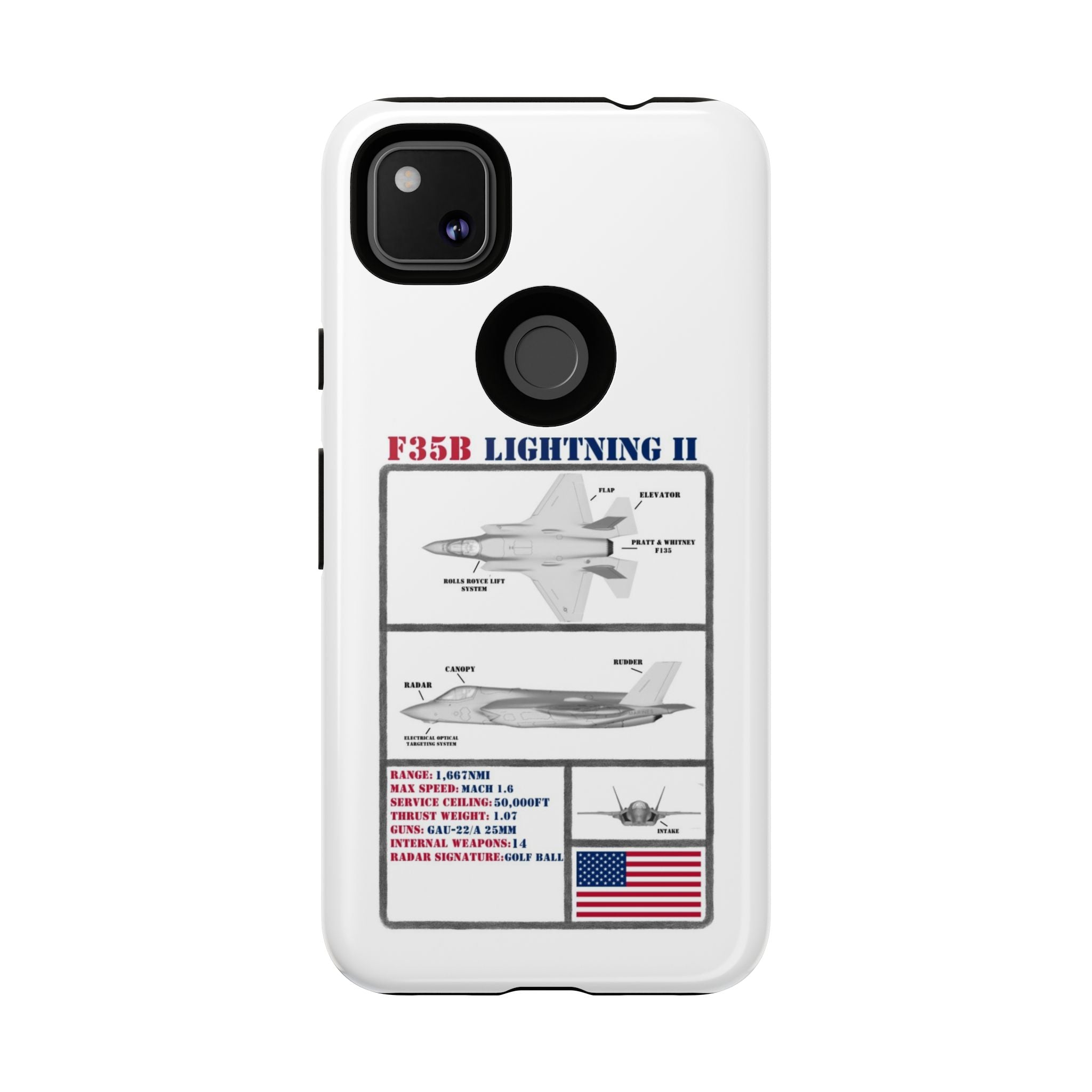 F-35 Lightning II Schematic edition phone case (USAF Colour-Way)