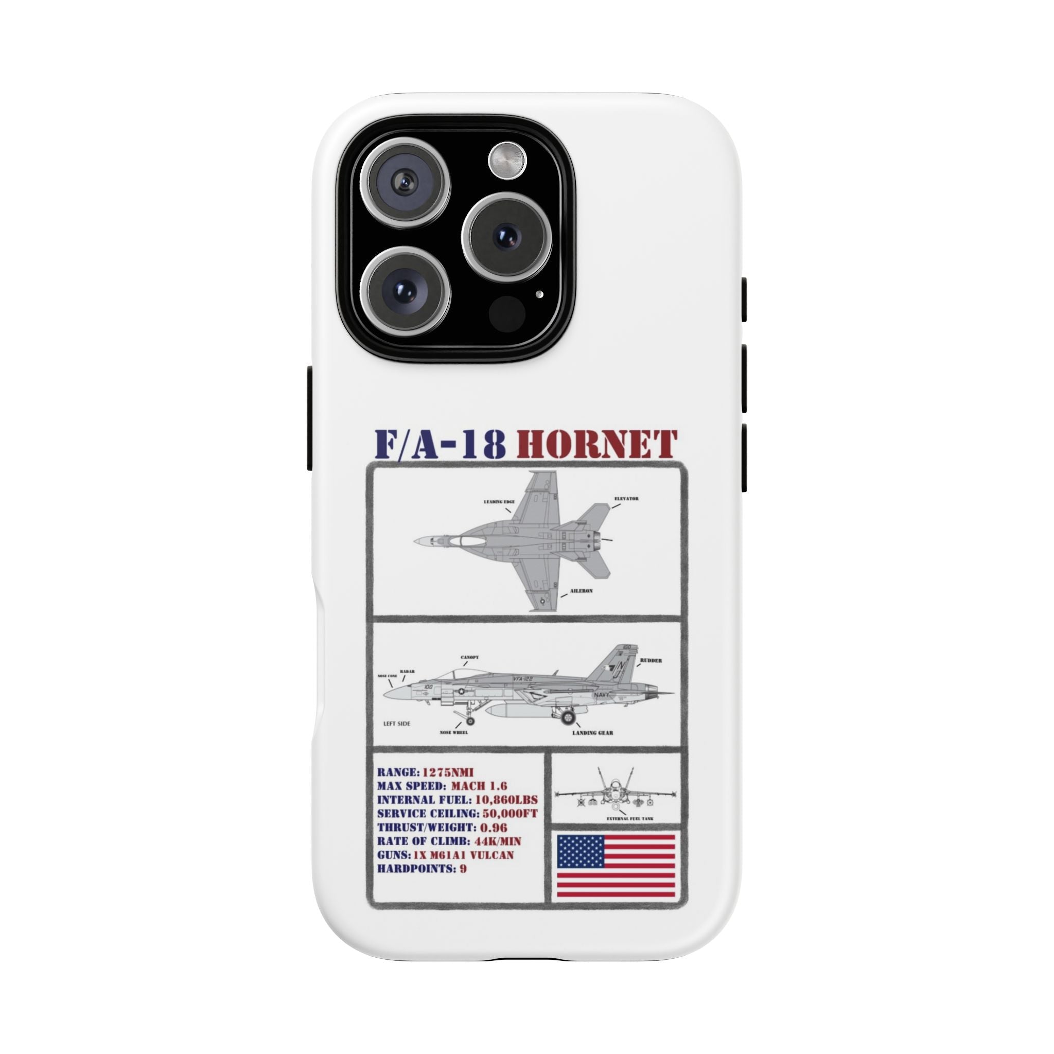F/A-18 Hornet Schematic edition phone case (USAF Colour-Way)