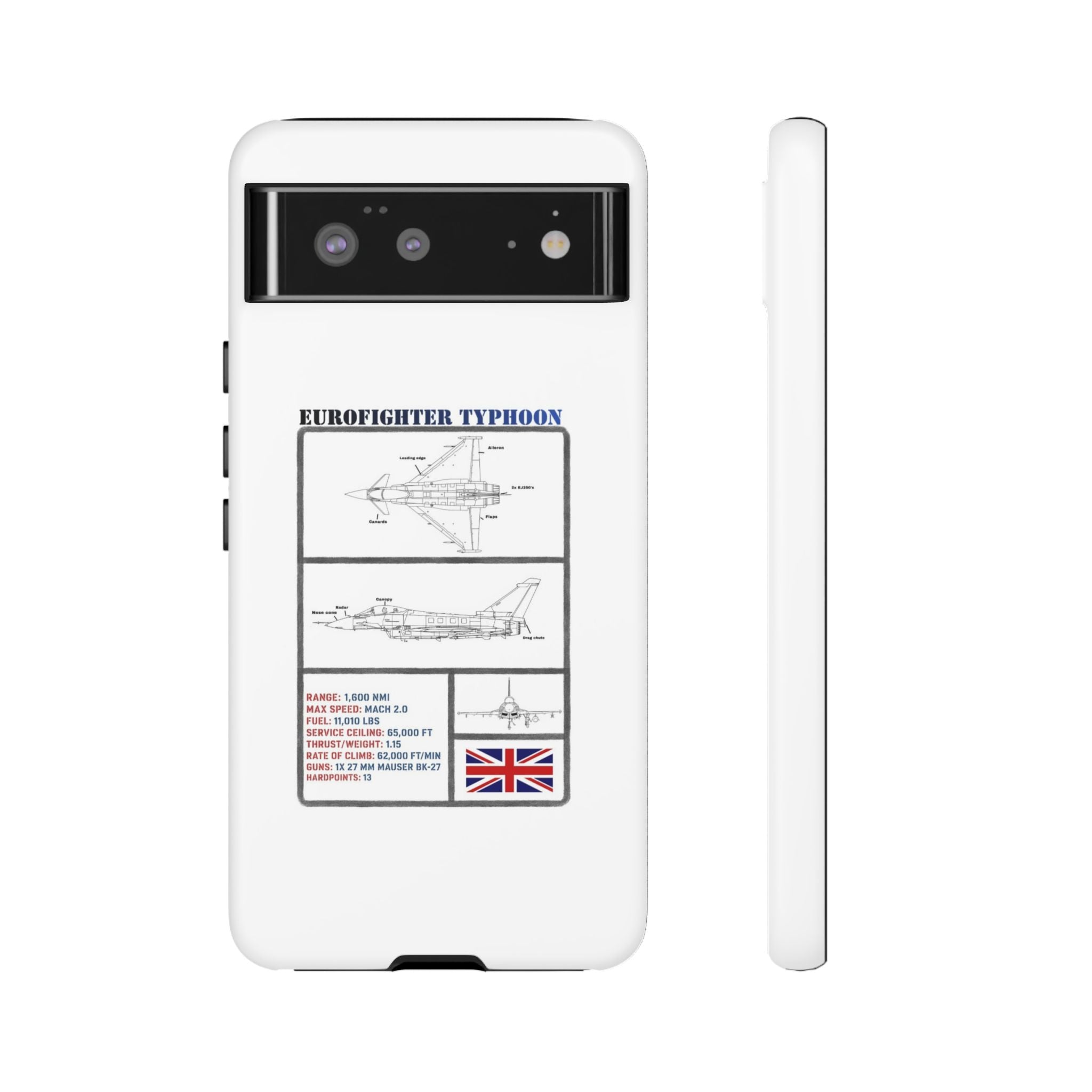 Eurofighter typhoon Schematic edition phone case (RAF Colour-Way)