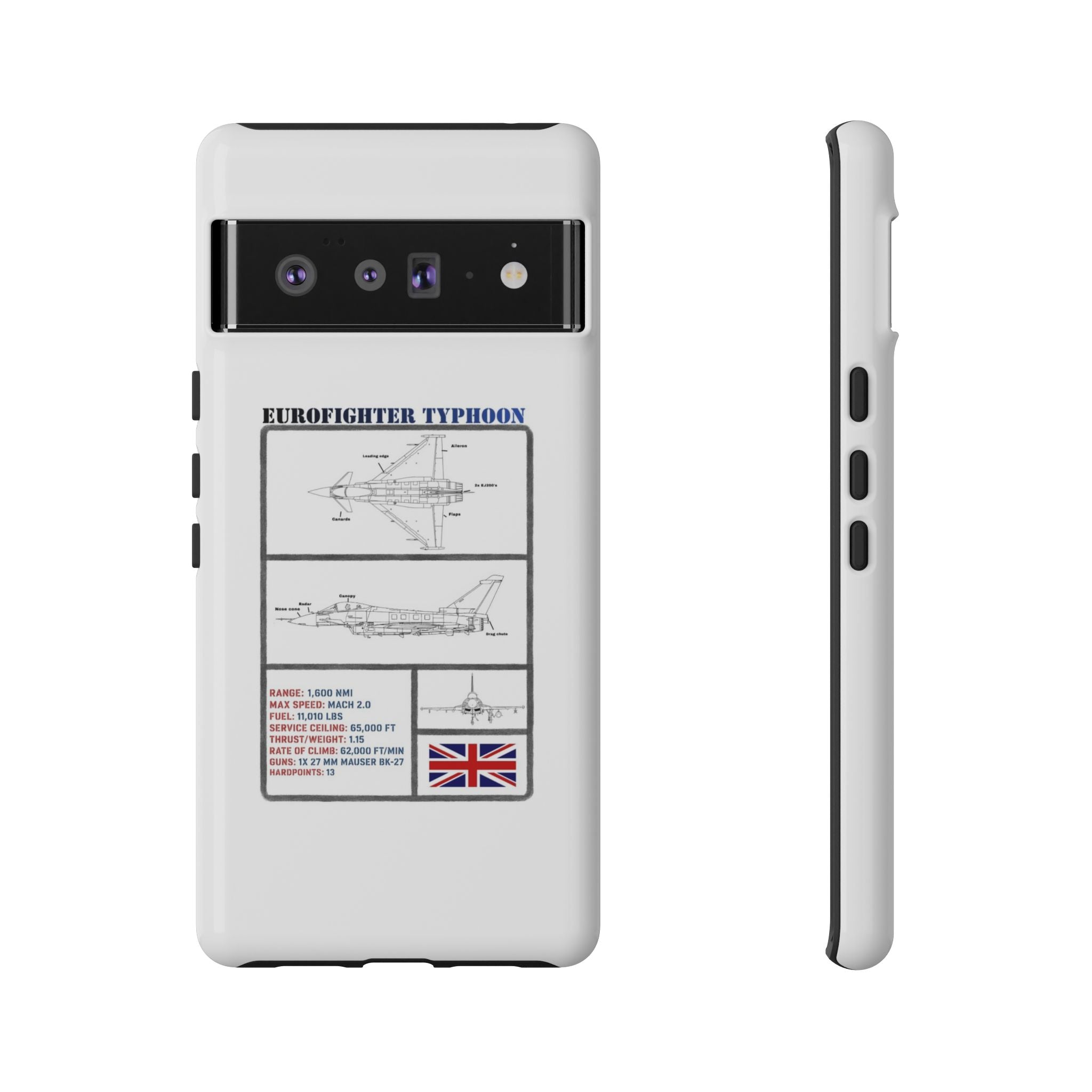 Eurofighter typhoon Schematic edition phone case (RAF Colour-Way)