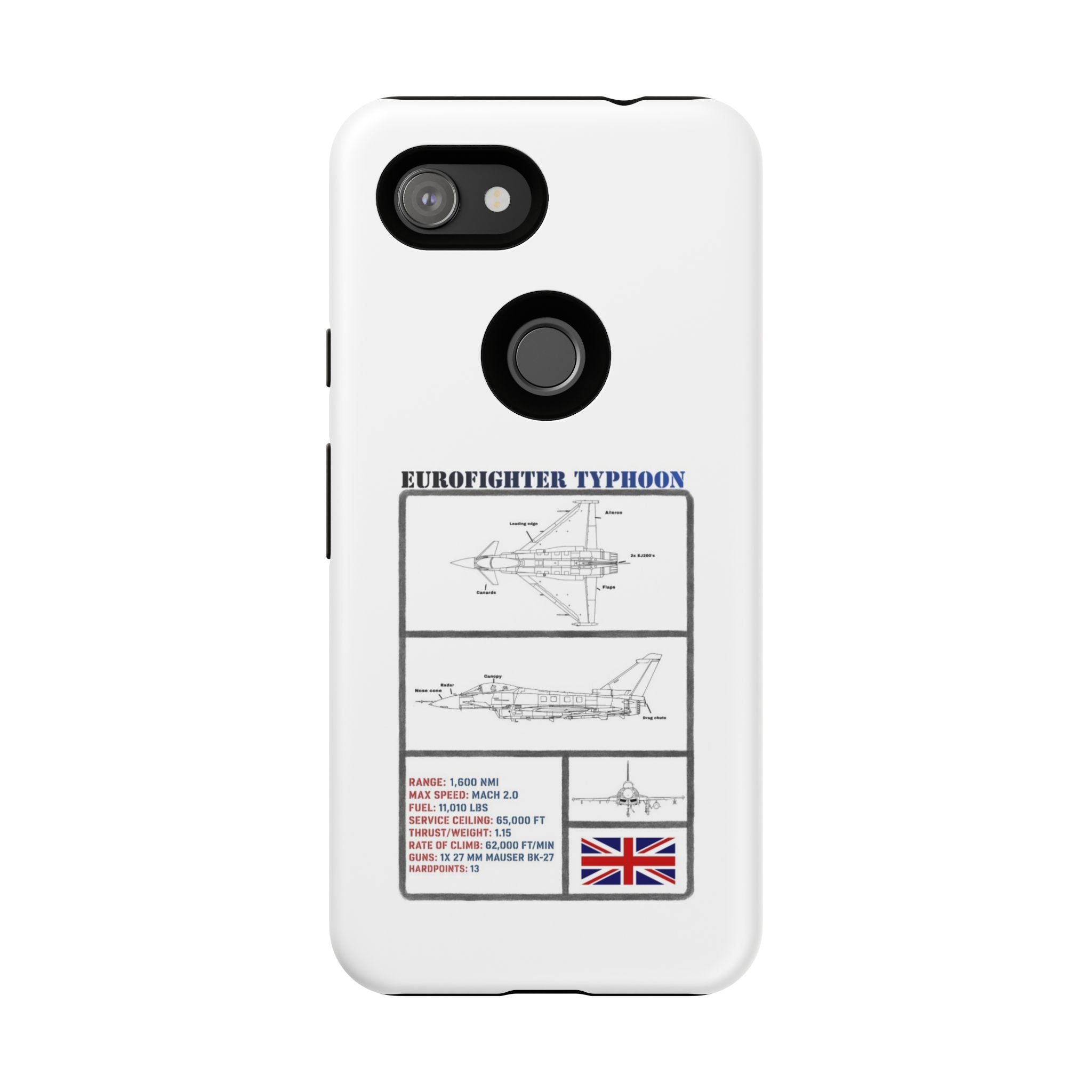 Eurofighter typhoon Schematic edition phone case (RAF Colour-Way)