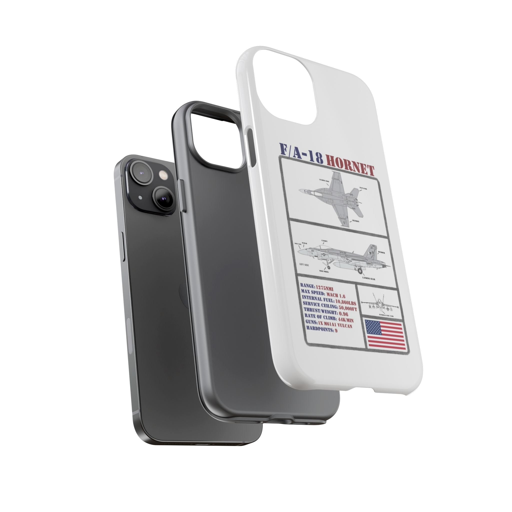 F/A-18 Hornet Schematic edition phone case (USAF Colour-Way)