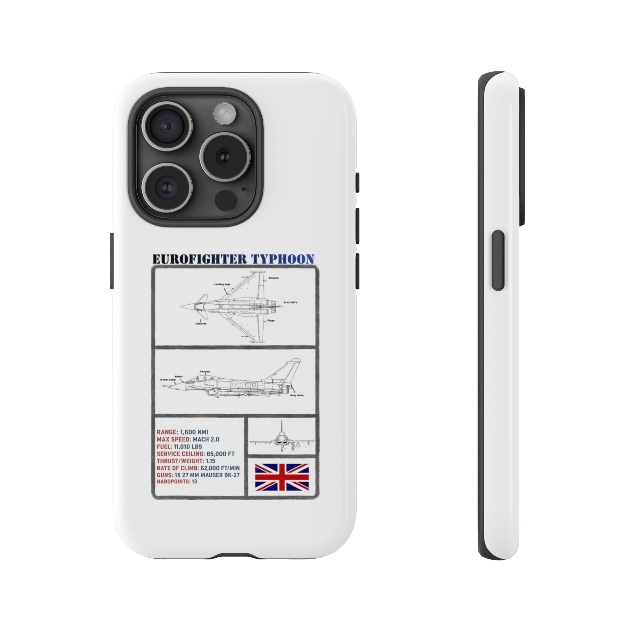 Eurofighter typhoon Schematic edition phone case (RAF Colour-Way)